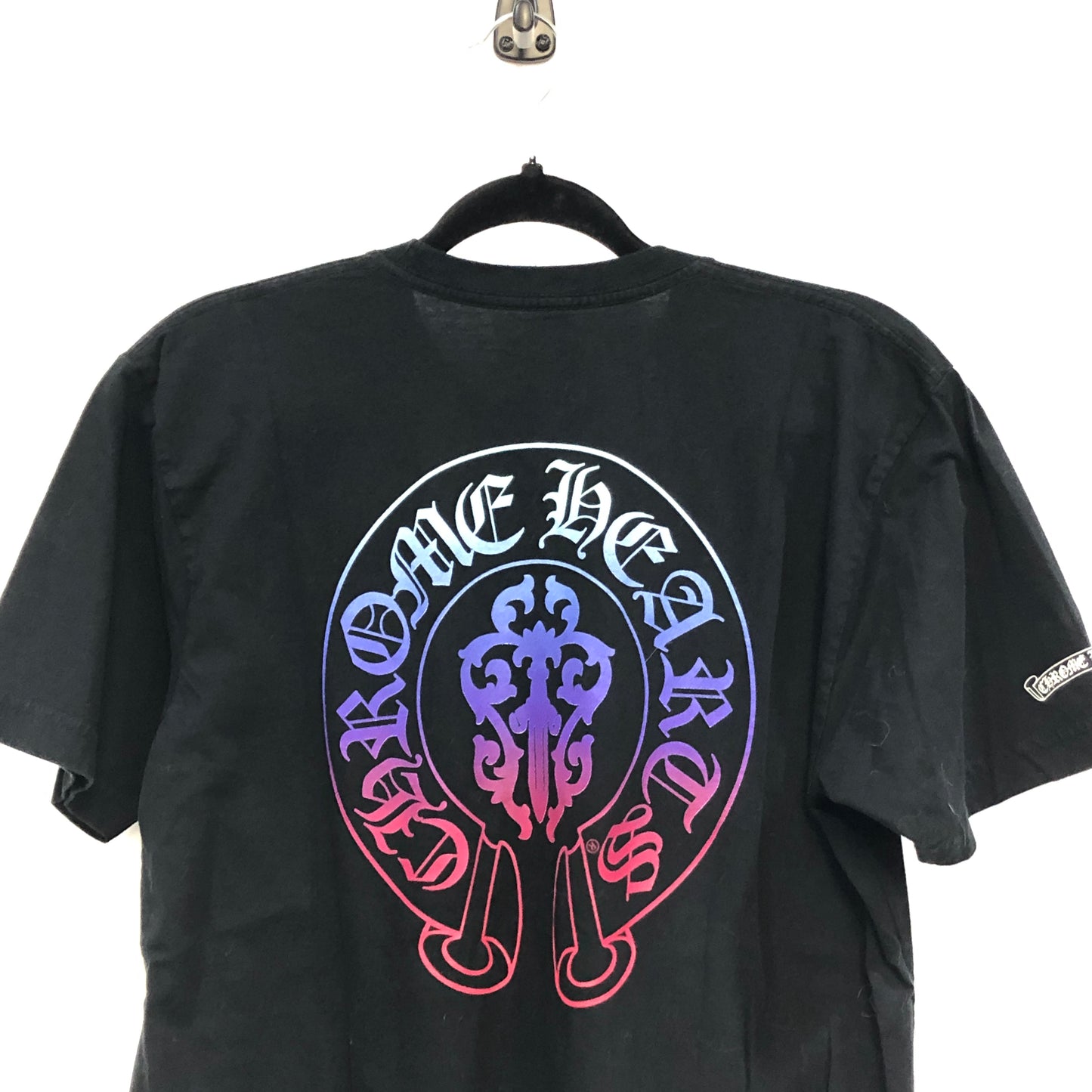 Chrome Hearts Black Gradient Graphic Print Short Sleeve T-shirt Size L
