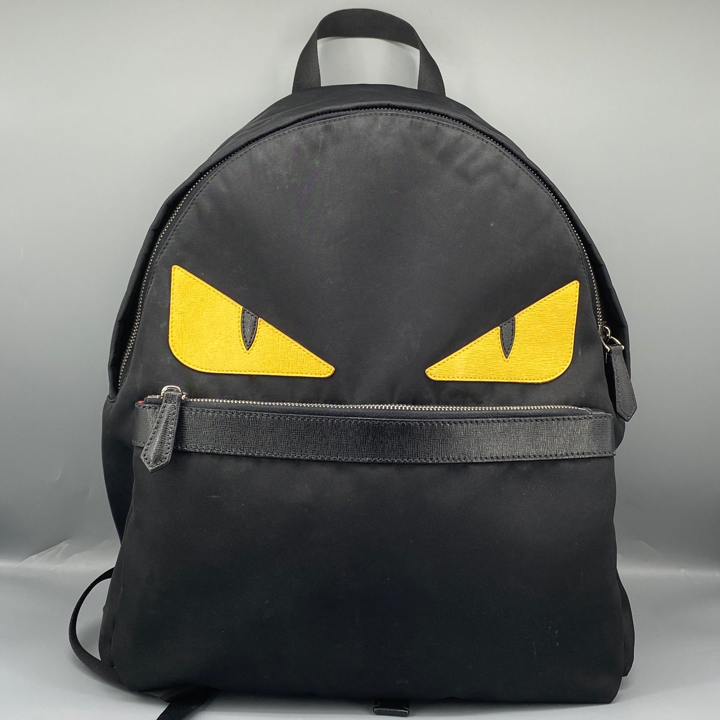 FENDI Black Nylon Monster Eyes Backpack