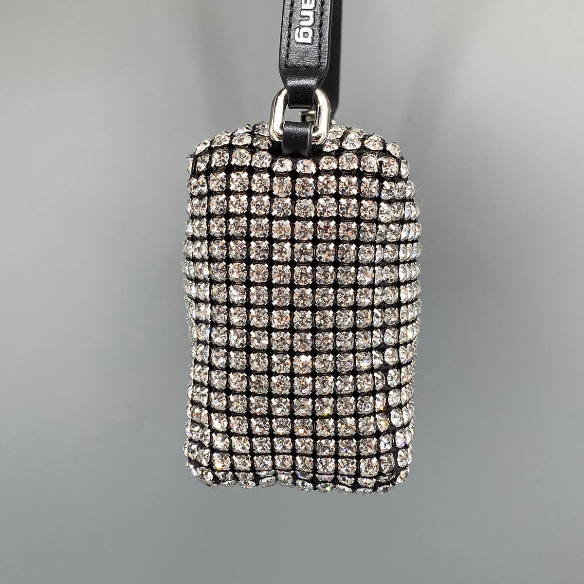 Alexander Wang Mesh Crystal Rhinestone Mini Heiress Pouch Black Silver