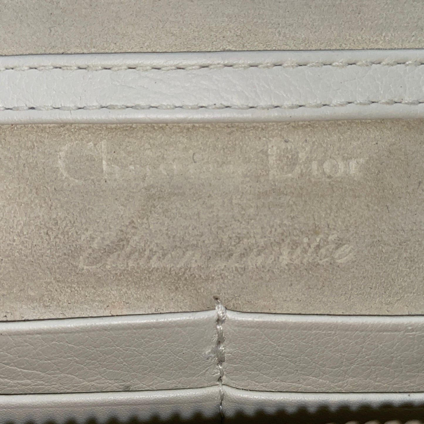 Christian Dior Cream Leather Valentine’s Limited Embossed Heart WOC Crossbody Bag