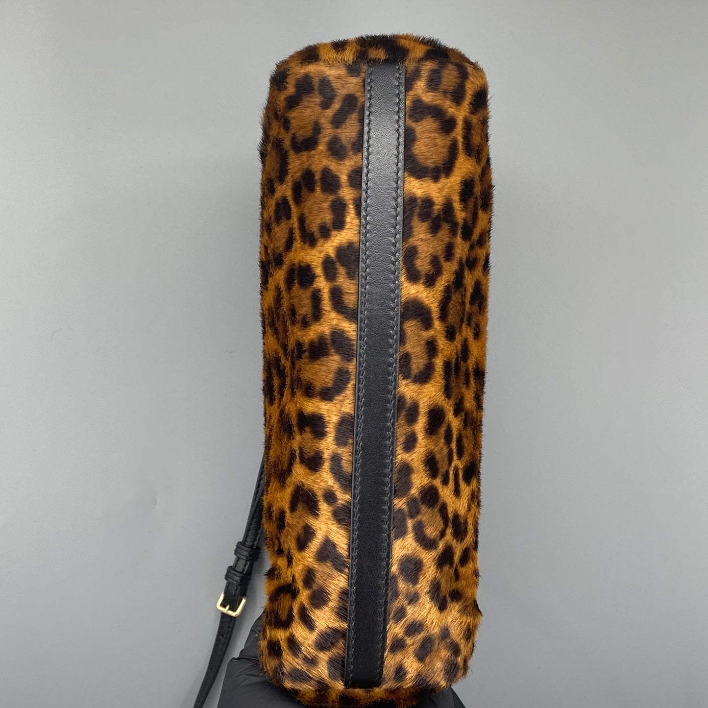 Miu Miu Leopard Print Haircalf Shoulder Bag