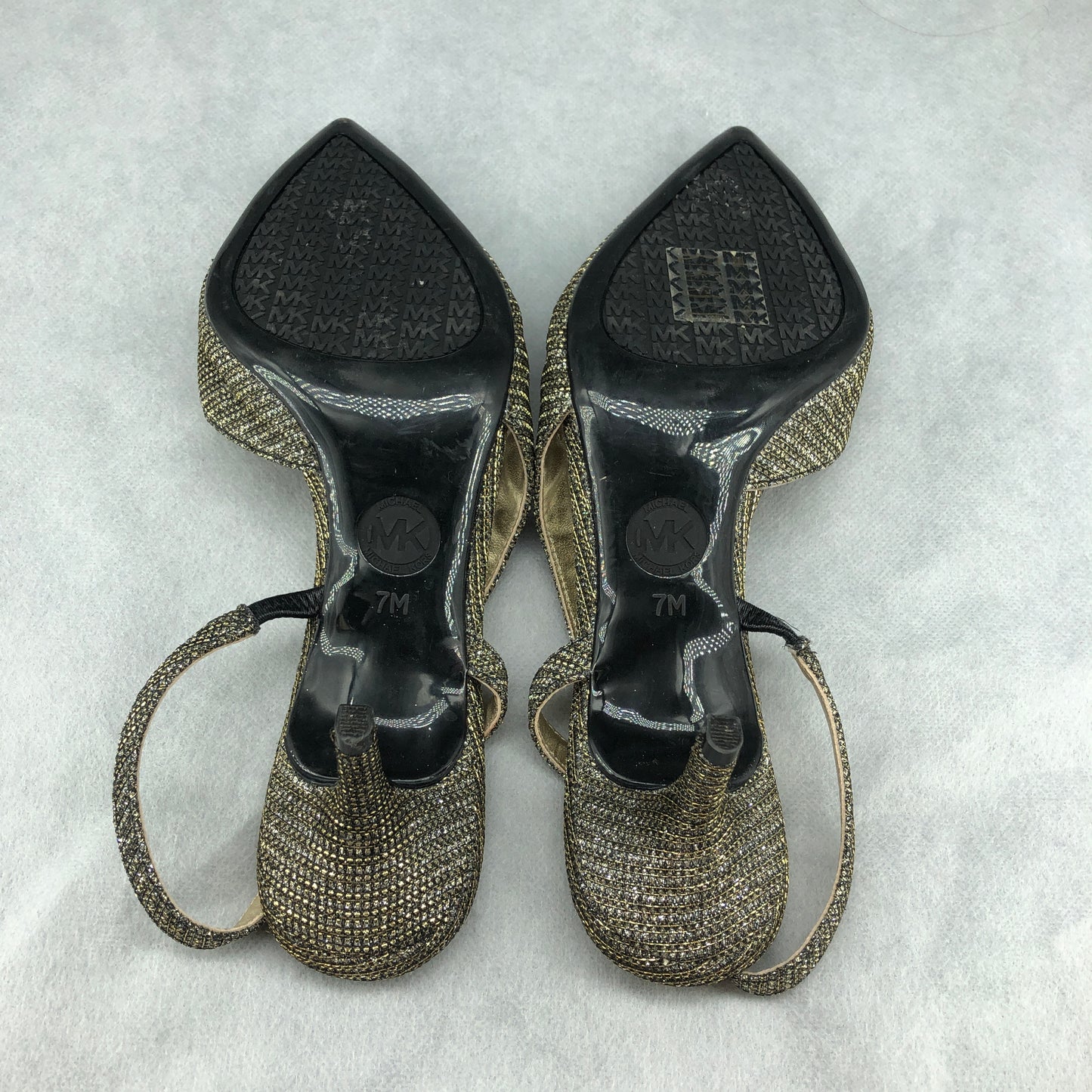 Michael Kors Gold Glitter Slingback Pointed Heel Shoes 7
