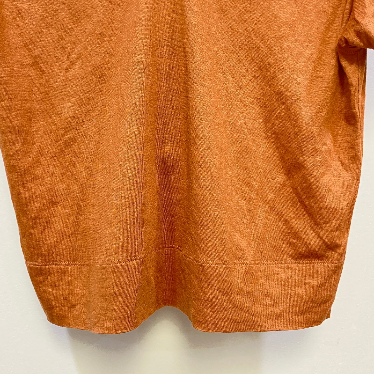 Brunello Cucinelli Rust V Neck Short Sleeve Top Bust 19.5in