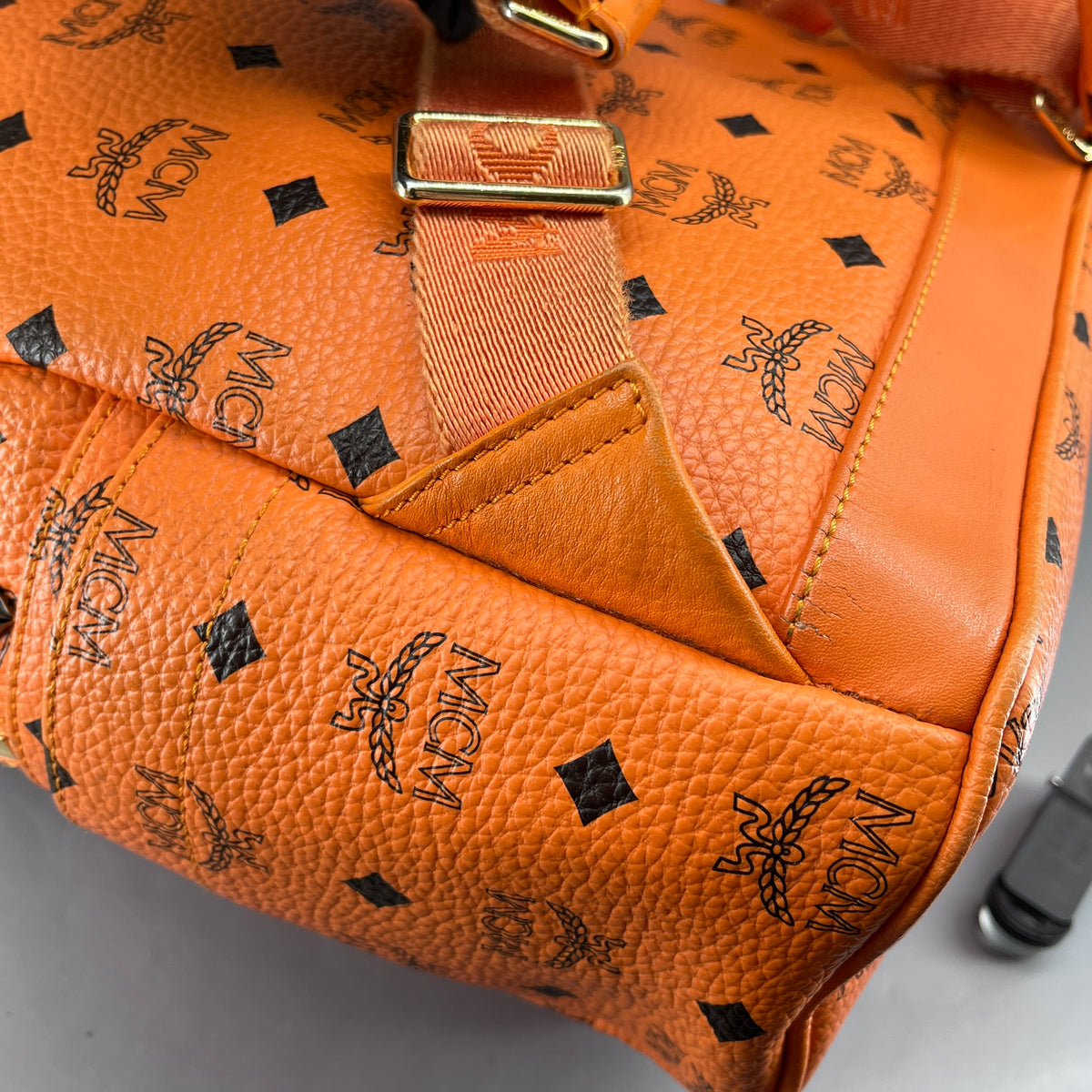 MCM Orange Visetos Backpack