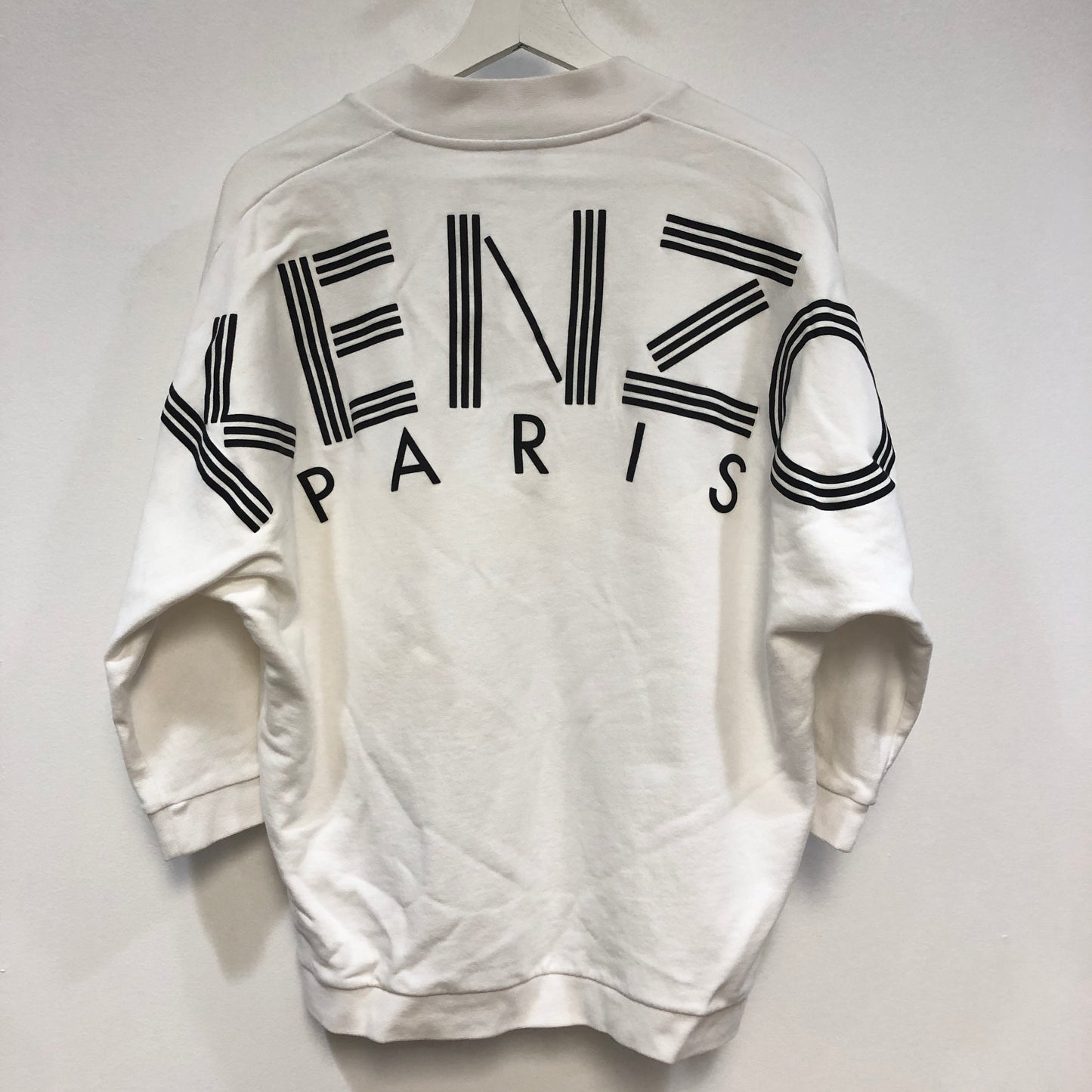Kenzo White V-Neck 3/4 Sleeve Logo T-Shirt Size S