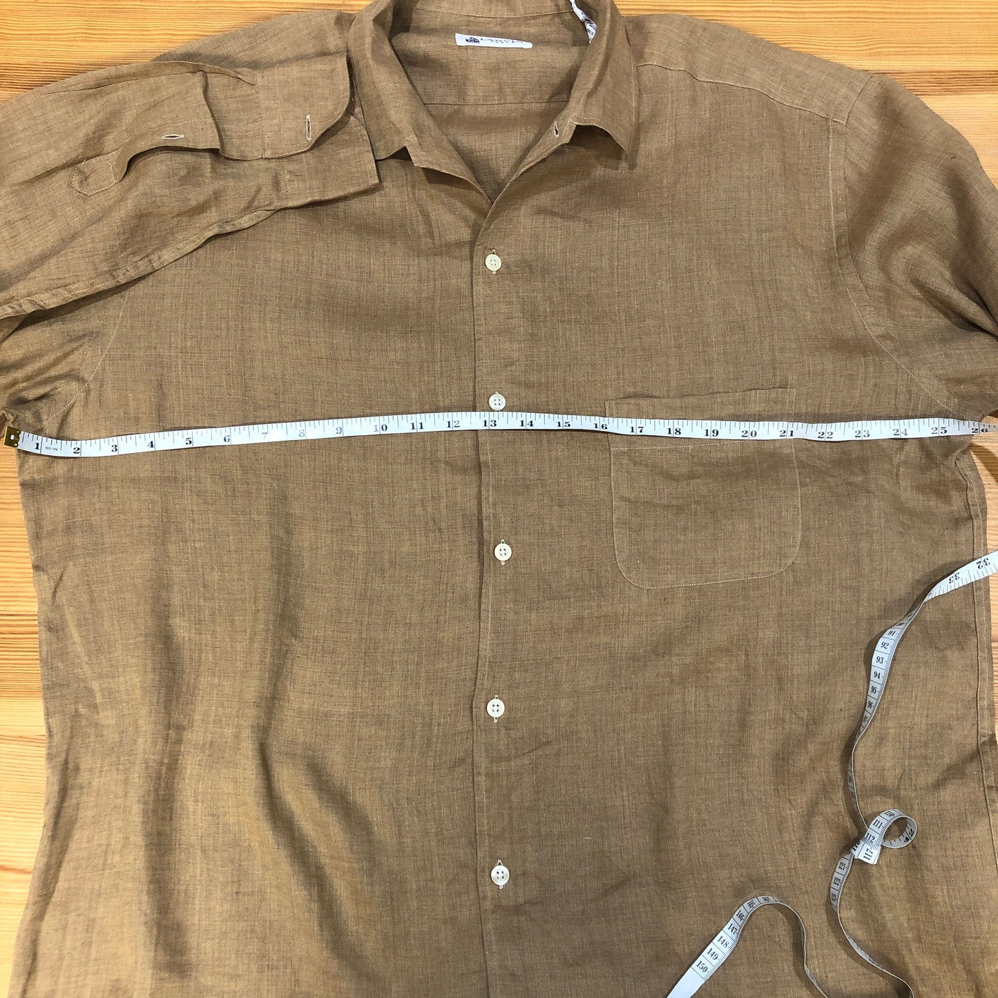 Lanvin Dark Goldenrod Linen Long Sleeve Shirt Size XL