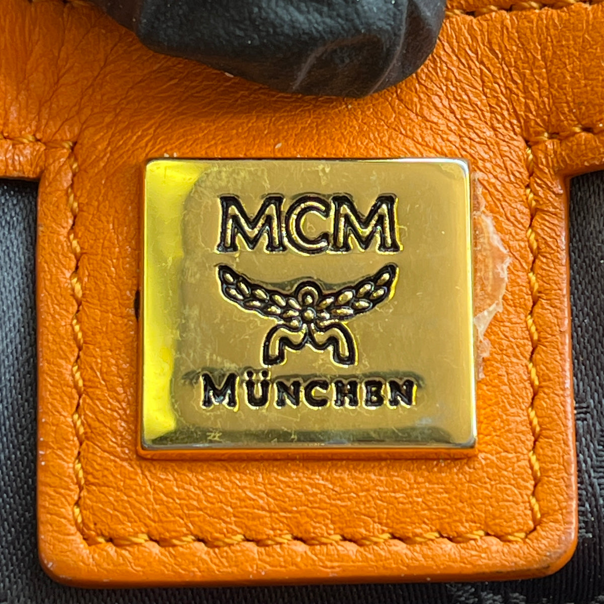 MCM Orange Visetos Backpack