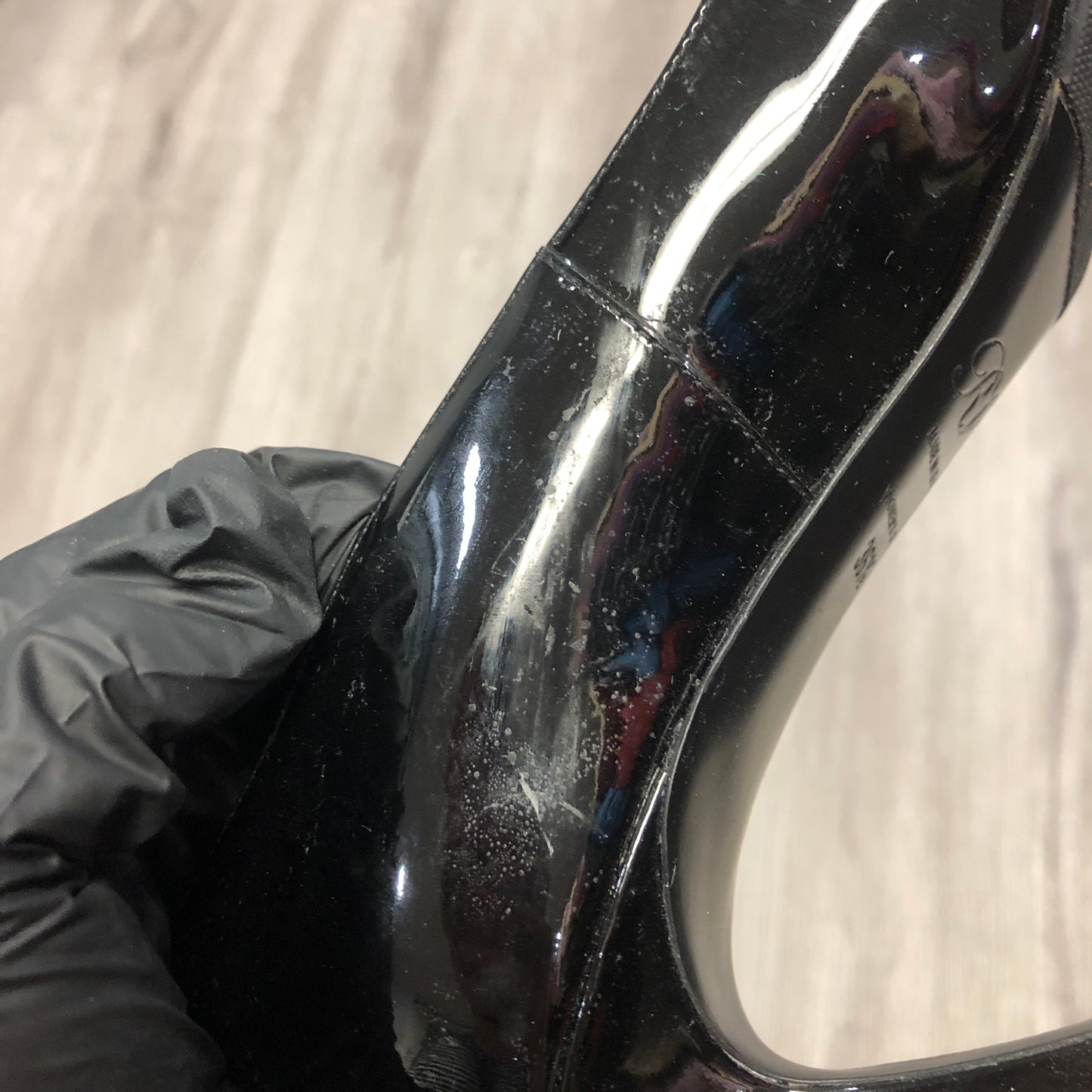 Roger Vivier Patent Leather Square Buckle Block Heel Pumps Shoes 36.5 Black