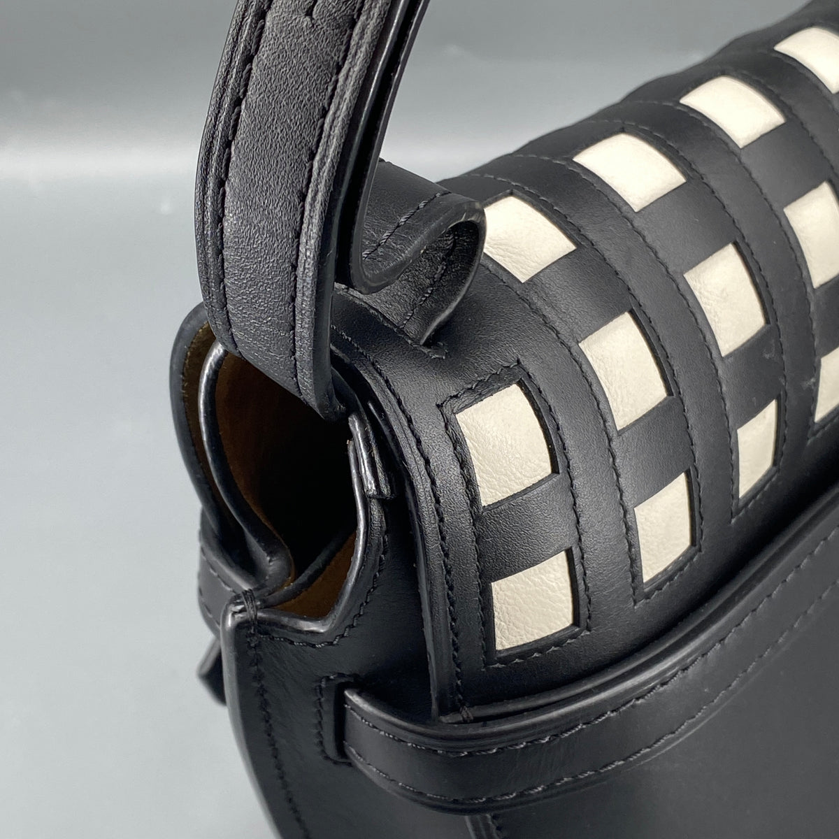 Loewe  Gate Grid  Crossbody Bag Black White Checkered