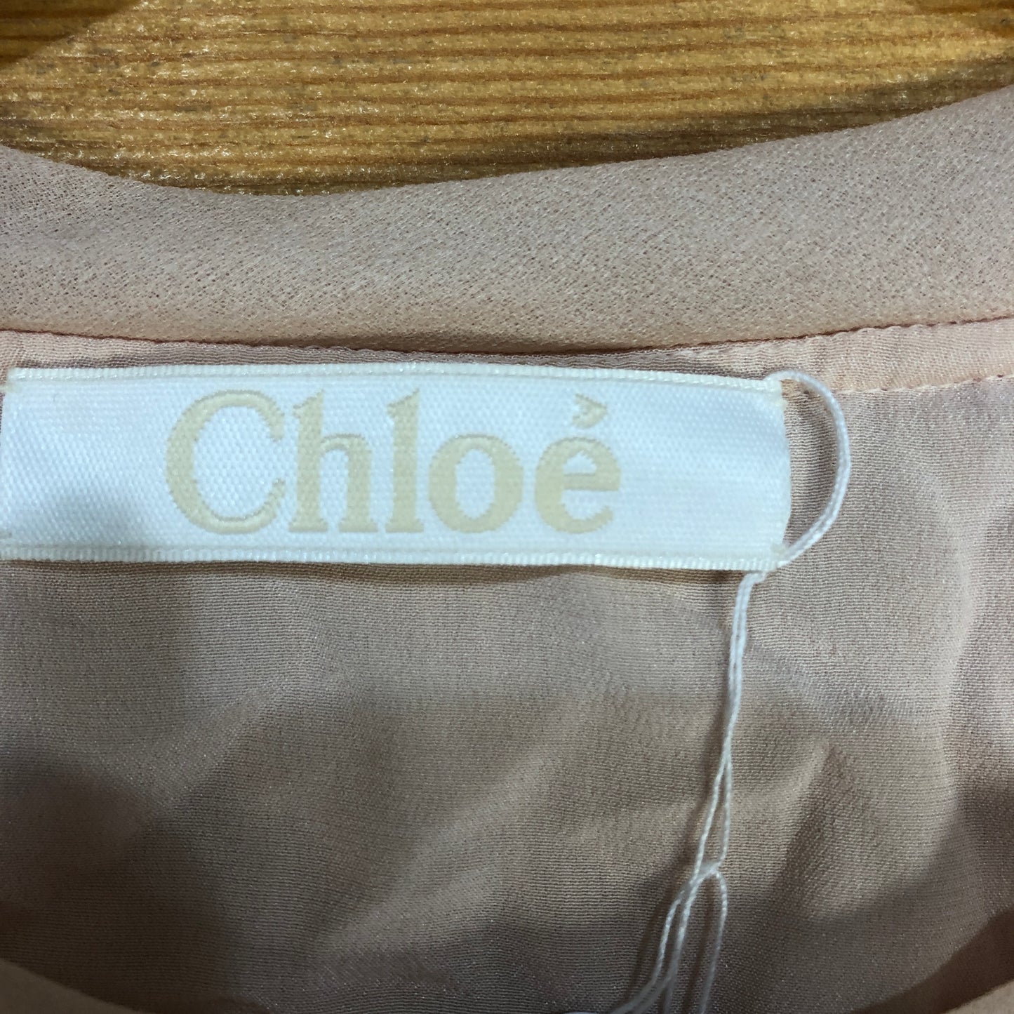 Chloe Pink Pleated Chiffon Ruffle Hem Dress Size 34