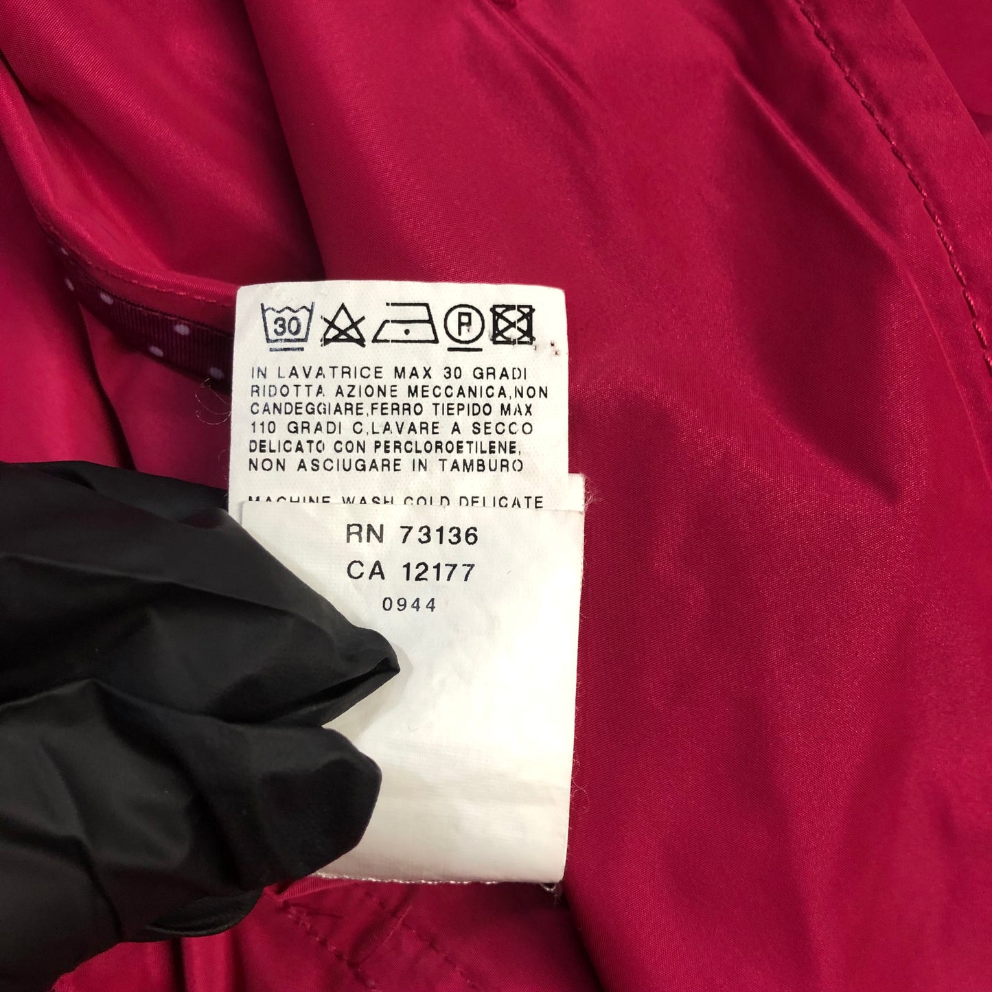 Max Mara Belted Trench Coat in Red Nylon and Polyester