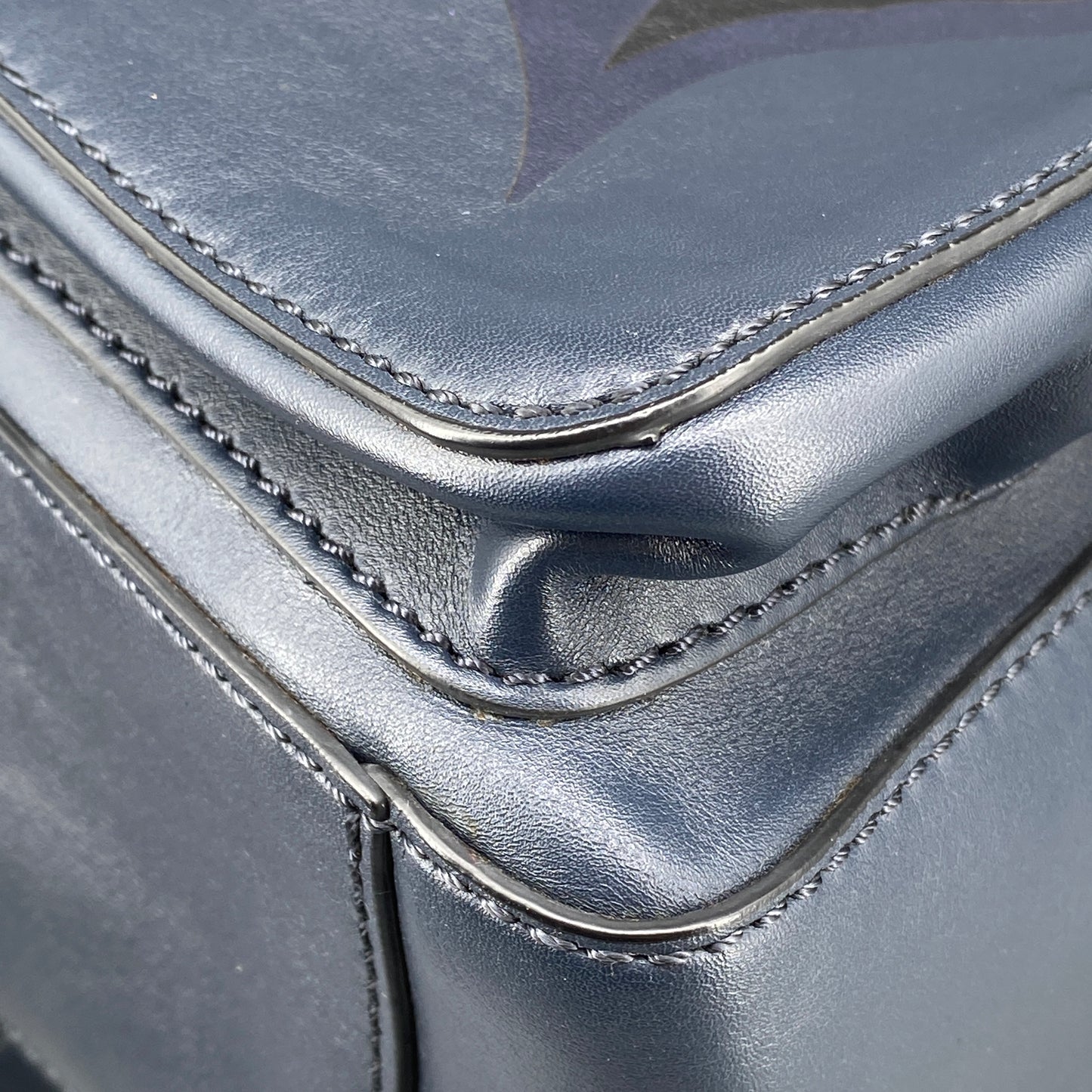 Valentino Navy Leather Backpack