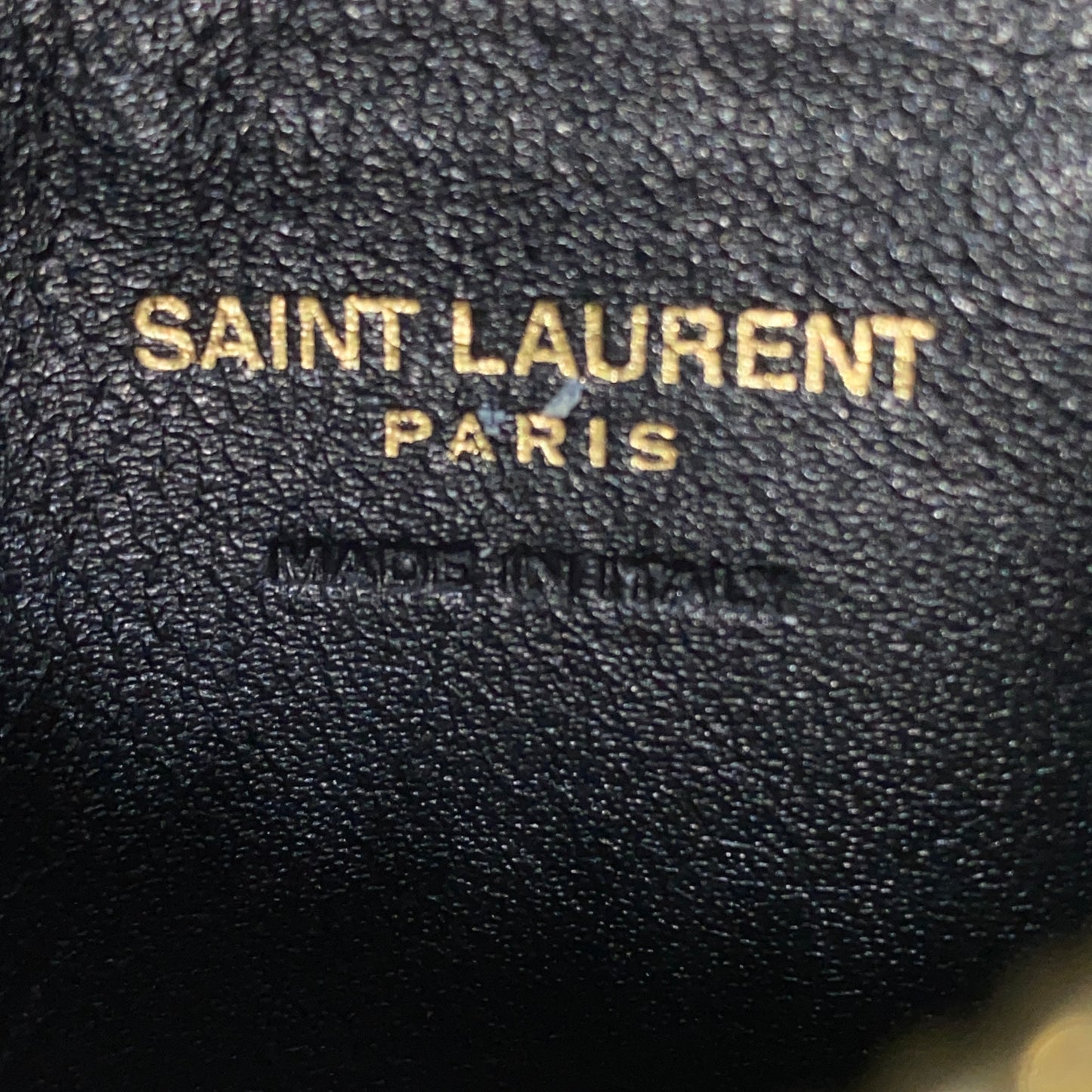 Saint Laurent Cream Grain Leather Quilted Zip Card Holder Wallet