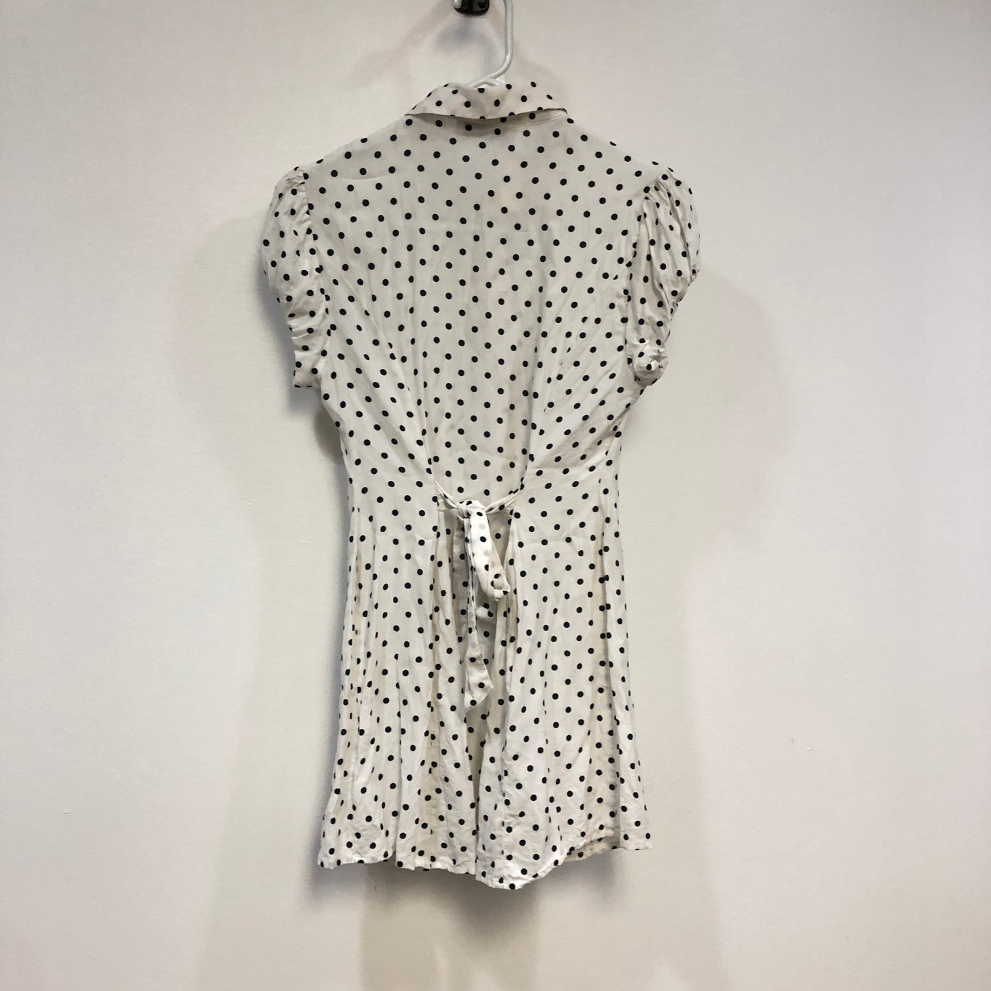 GUIZIO Black & White Polka Dot Shirt Dress S
