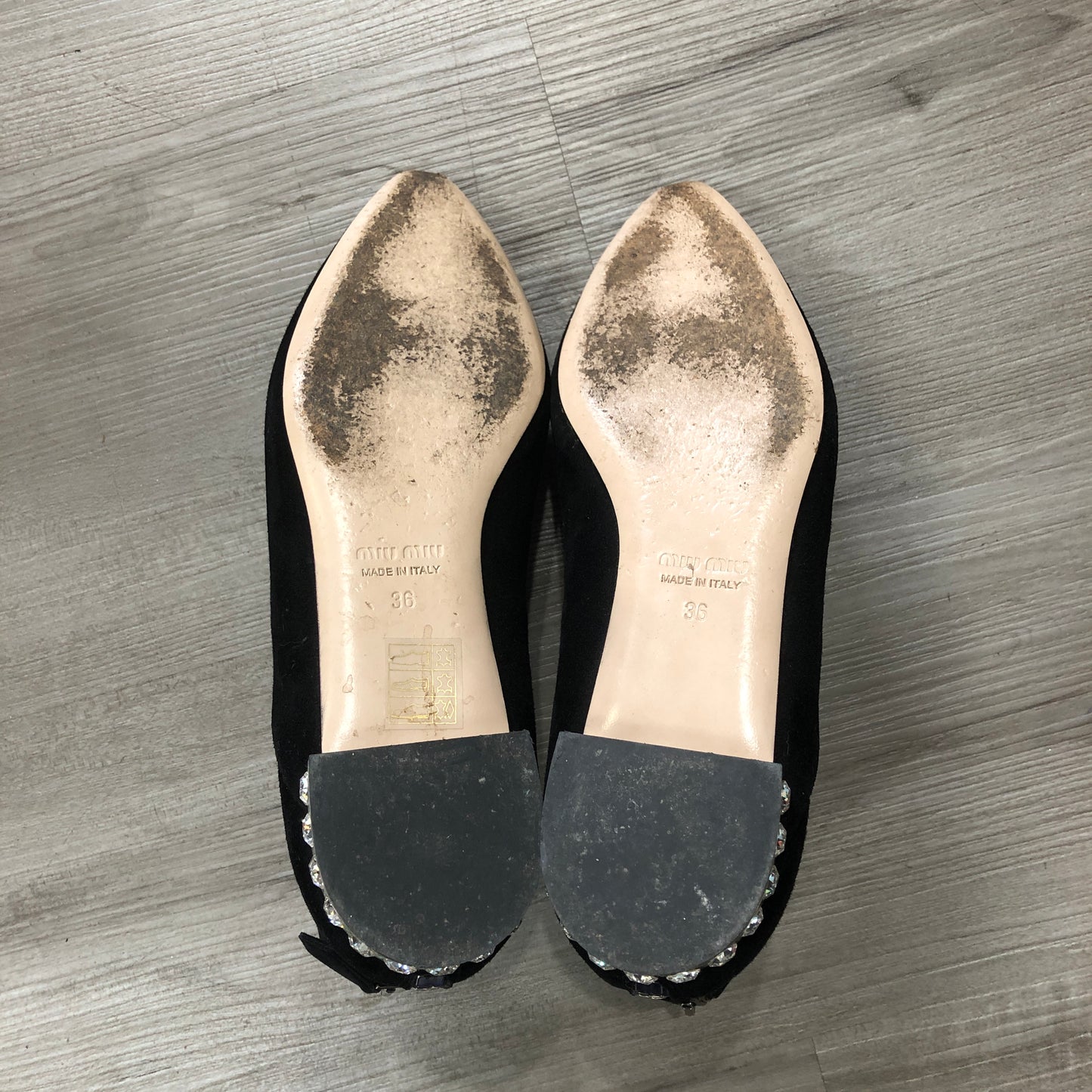 Miu Miu Women's Black Suede Studded Ankle Boots Size 36