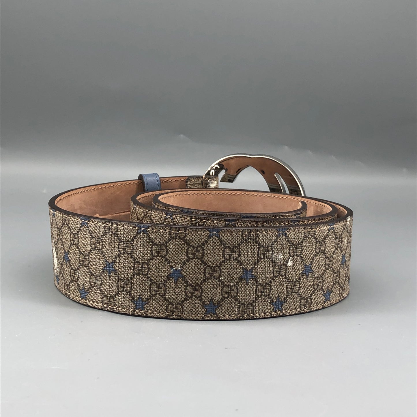 Gucci Beige GG Supreme Star canvas Interlocking Belt 85cm
