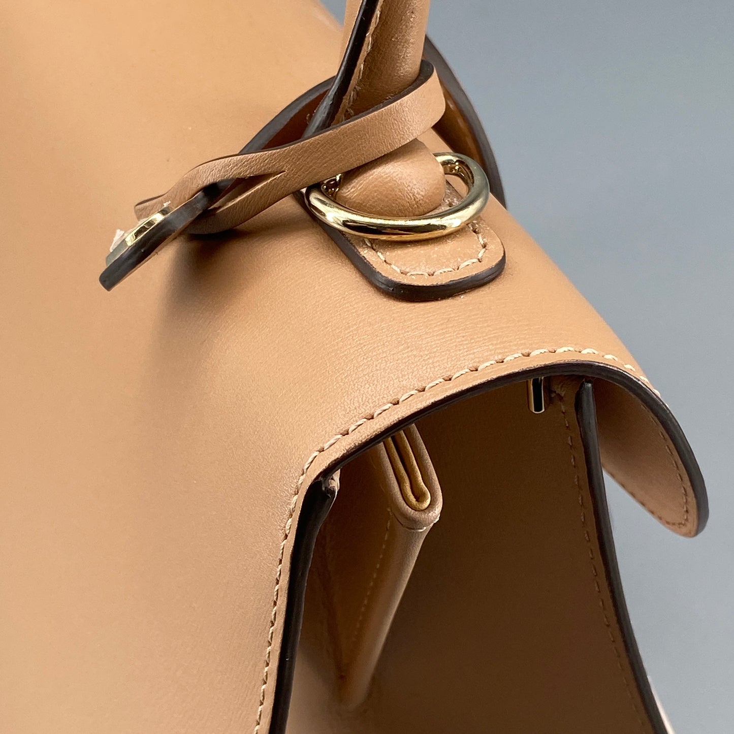 Delvaux Brilliant Nude Smooth Leather Top Handle Bag