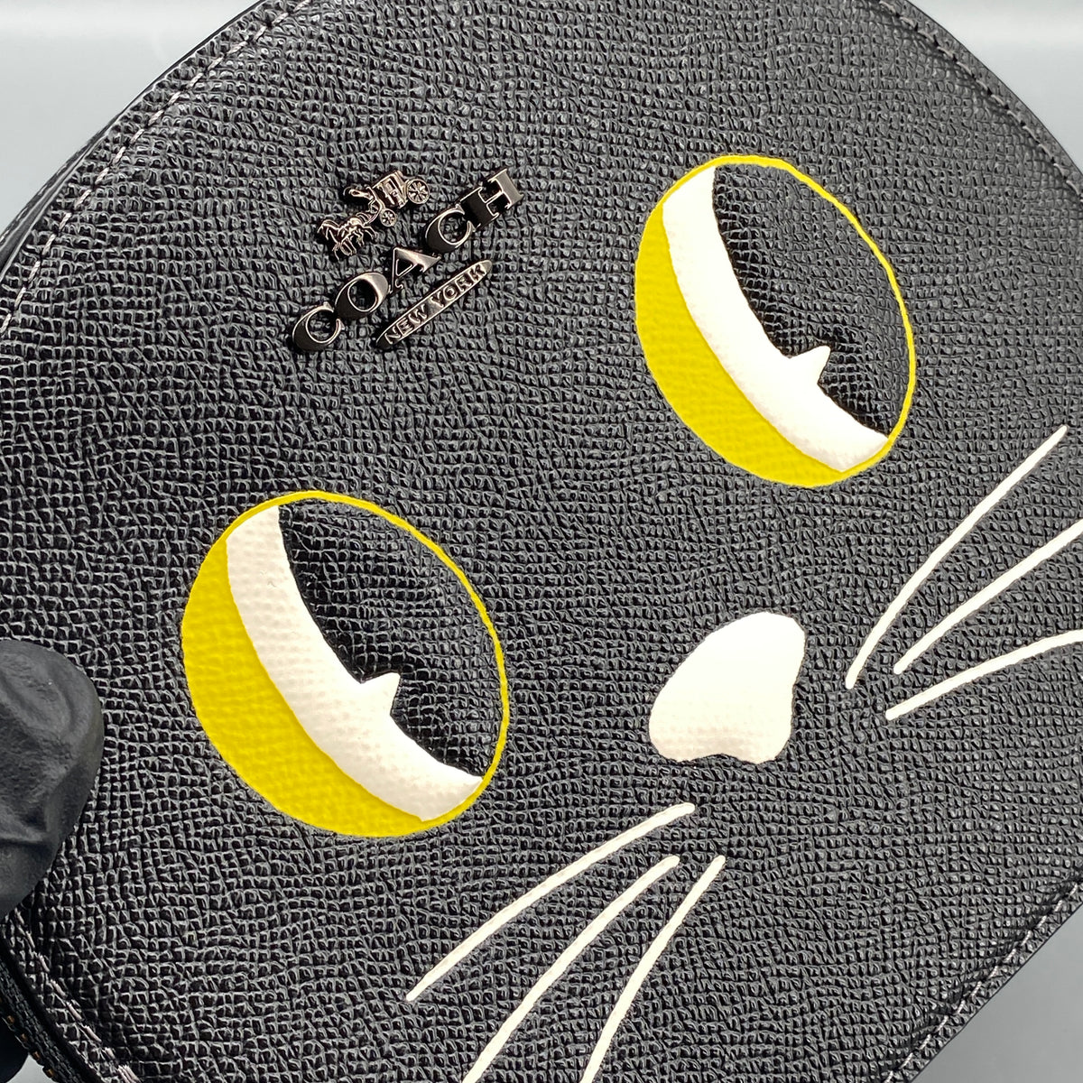 Coach Cat Round Crossbody Bag Black