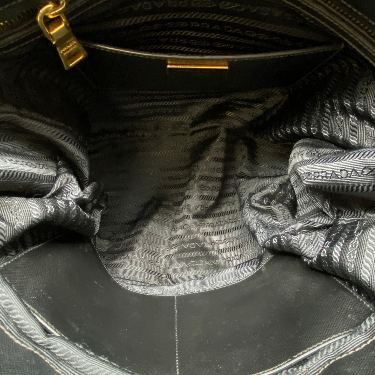 Prada Saffiano Leather  Galleria Tote Bag Black