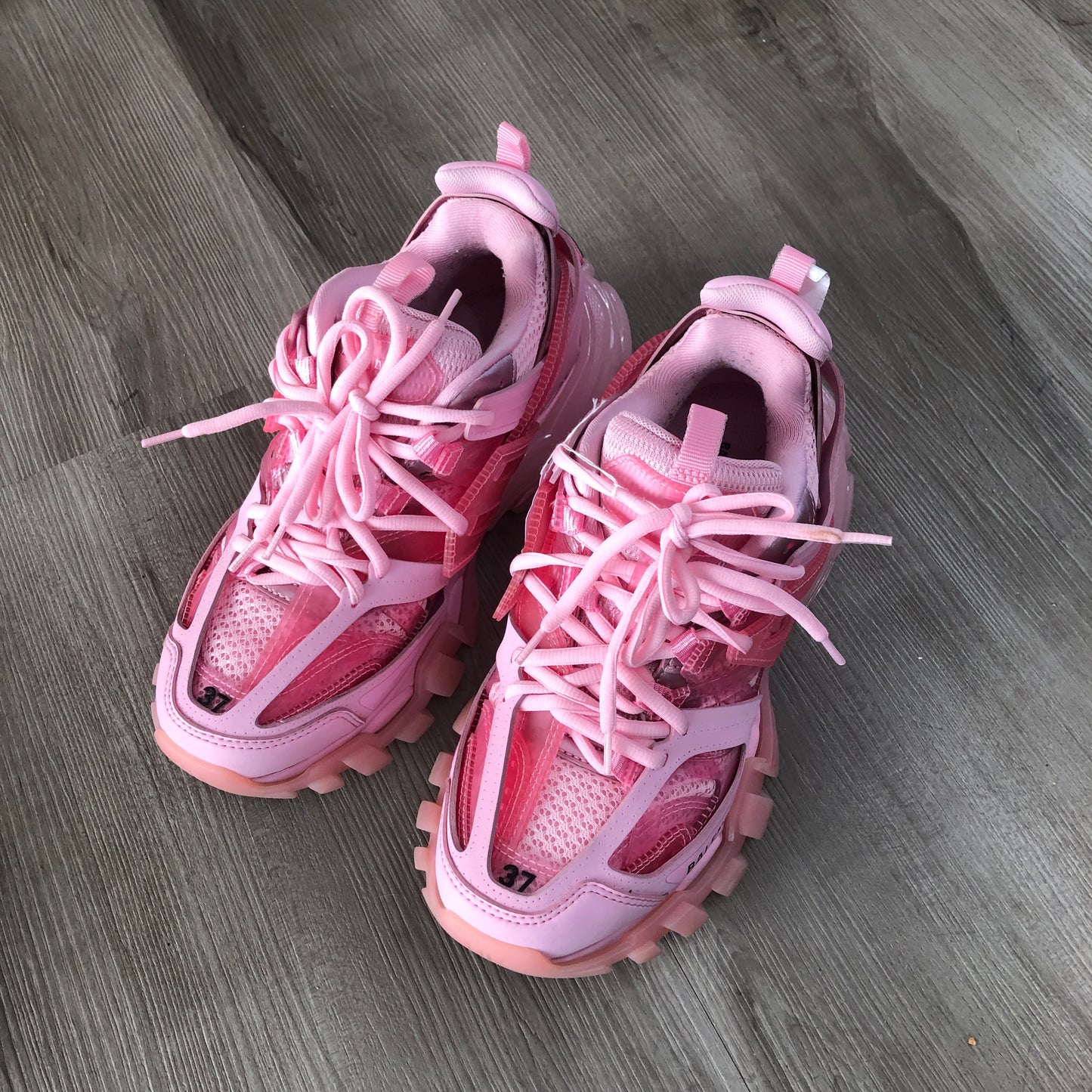 Balenciaga Women's Track Mesh Chunky Sneakers Size 37 Pink