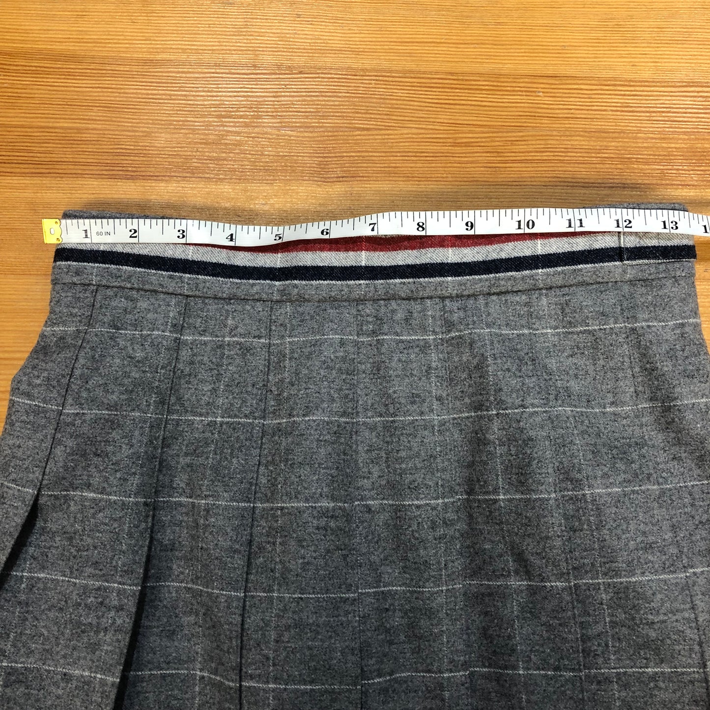 Thom Browne Windowpane Wool Pleated Mini Skirt