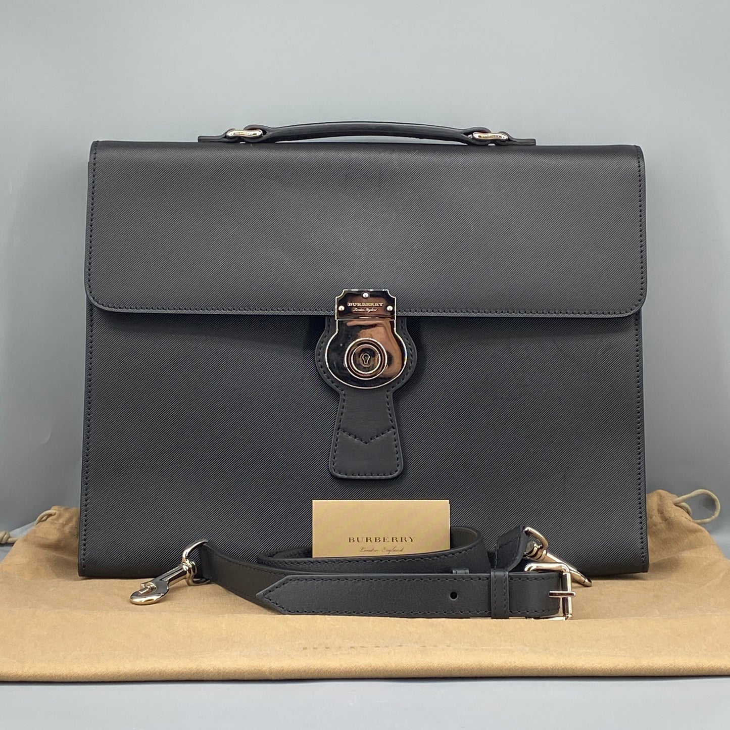 Burberry Black Leather Briefcase