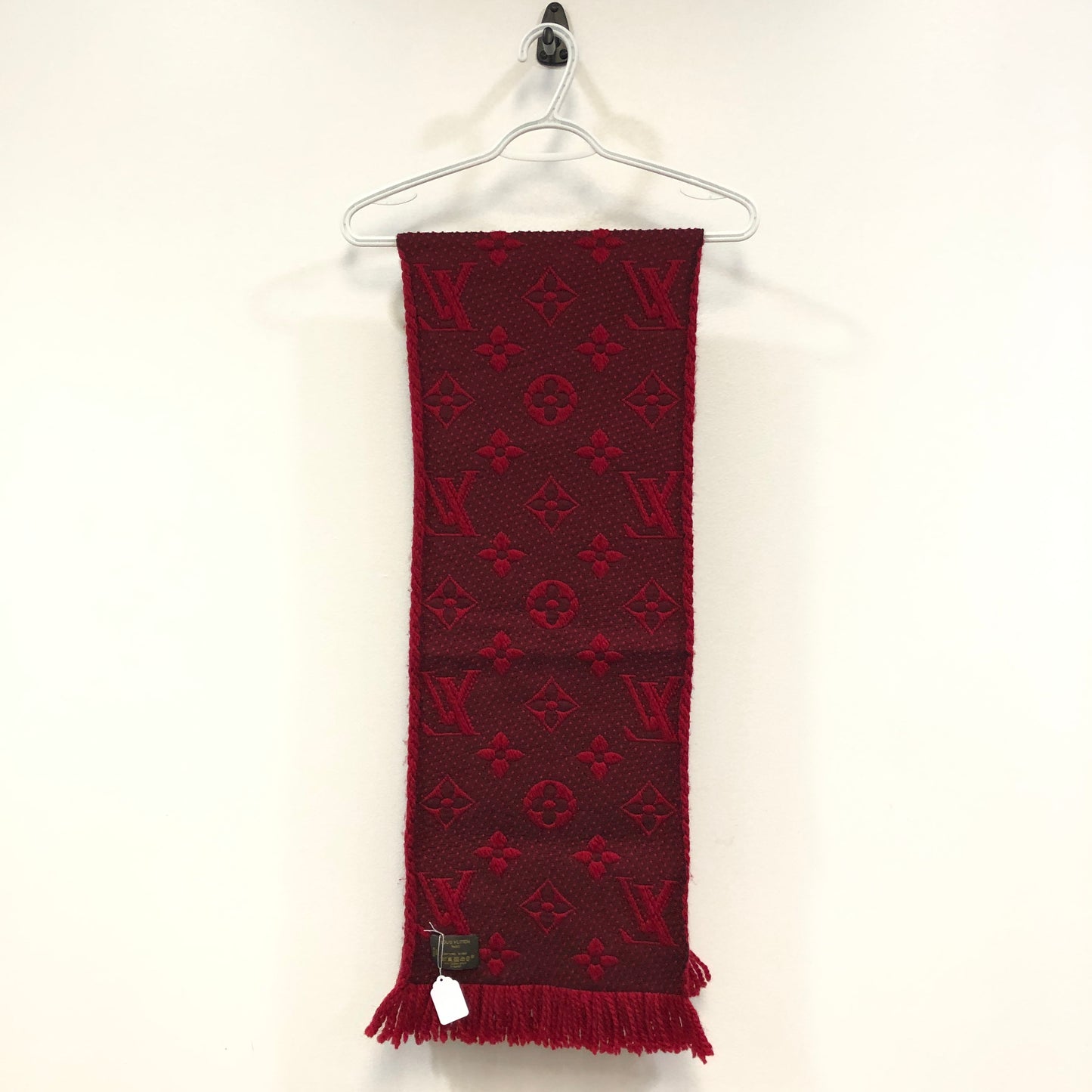 Louis Vuitton Red Monogram Wool Scarf 152*30 cm