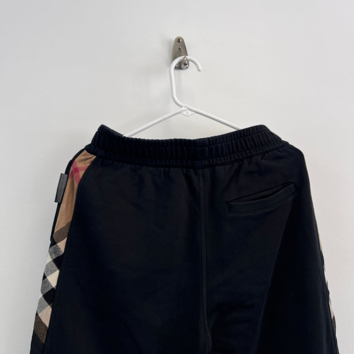 Burberry Black Side Check Stripe Jogger Pants Size S