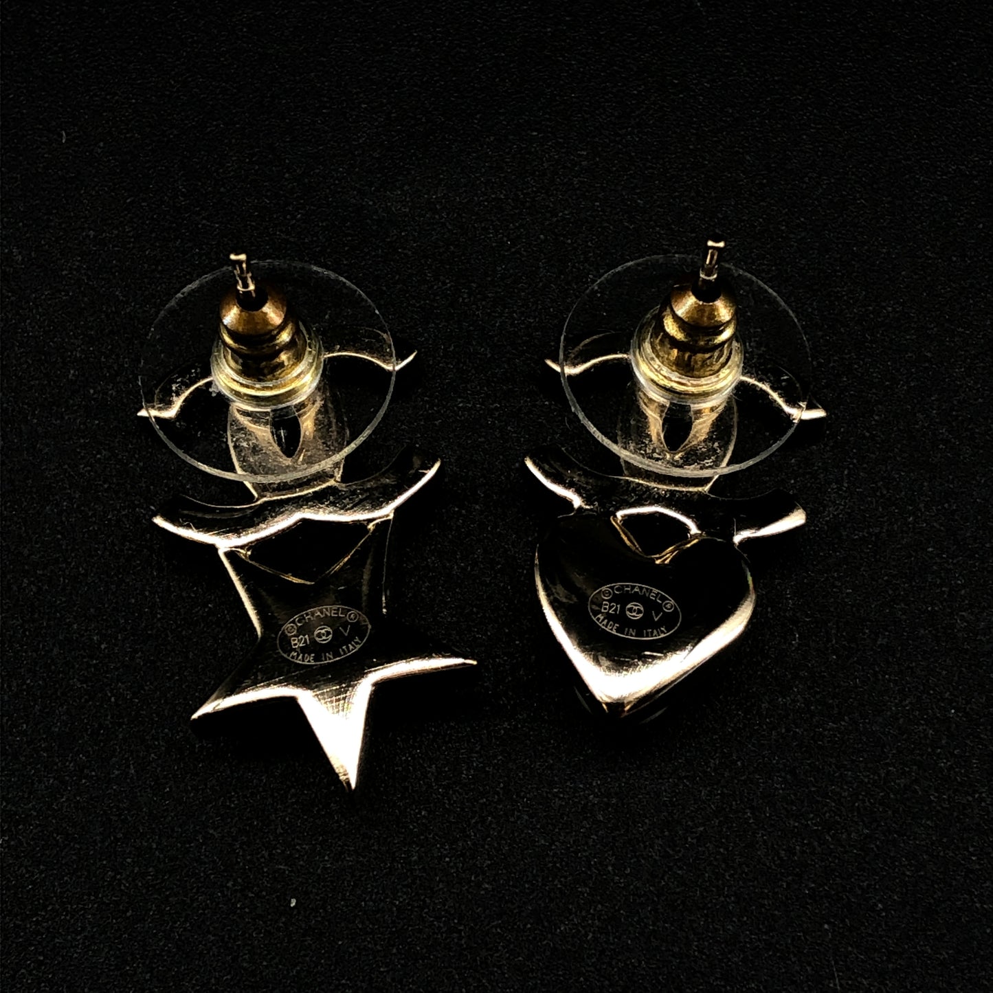 Chanel Crystal CC Logo Pearl Drop Earrings Gold Color
