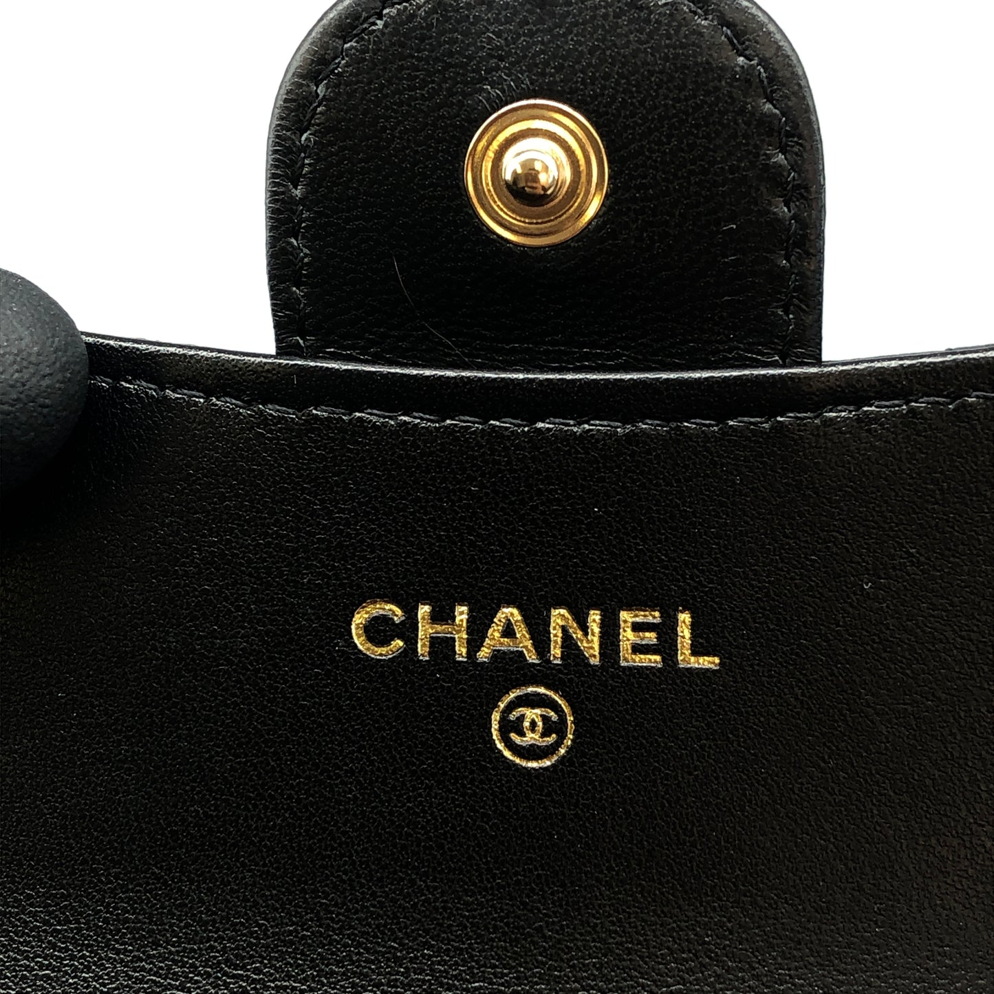 Chanel Black Quilted Lambskin Compact Wallet