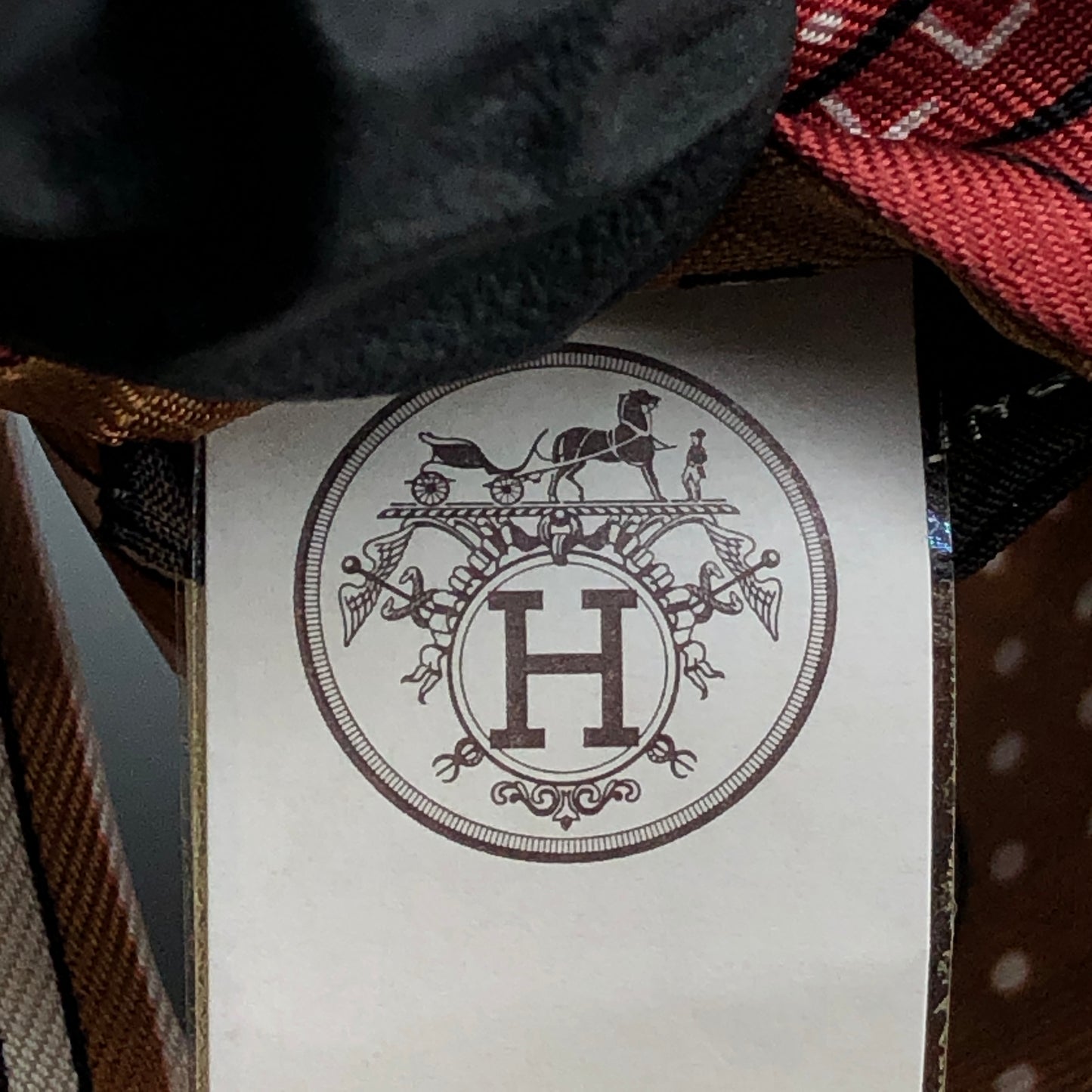 Hermes NWT Caramel Brown Paisley Print Twilly Silk Scarf