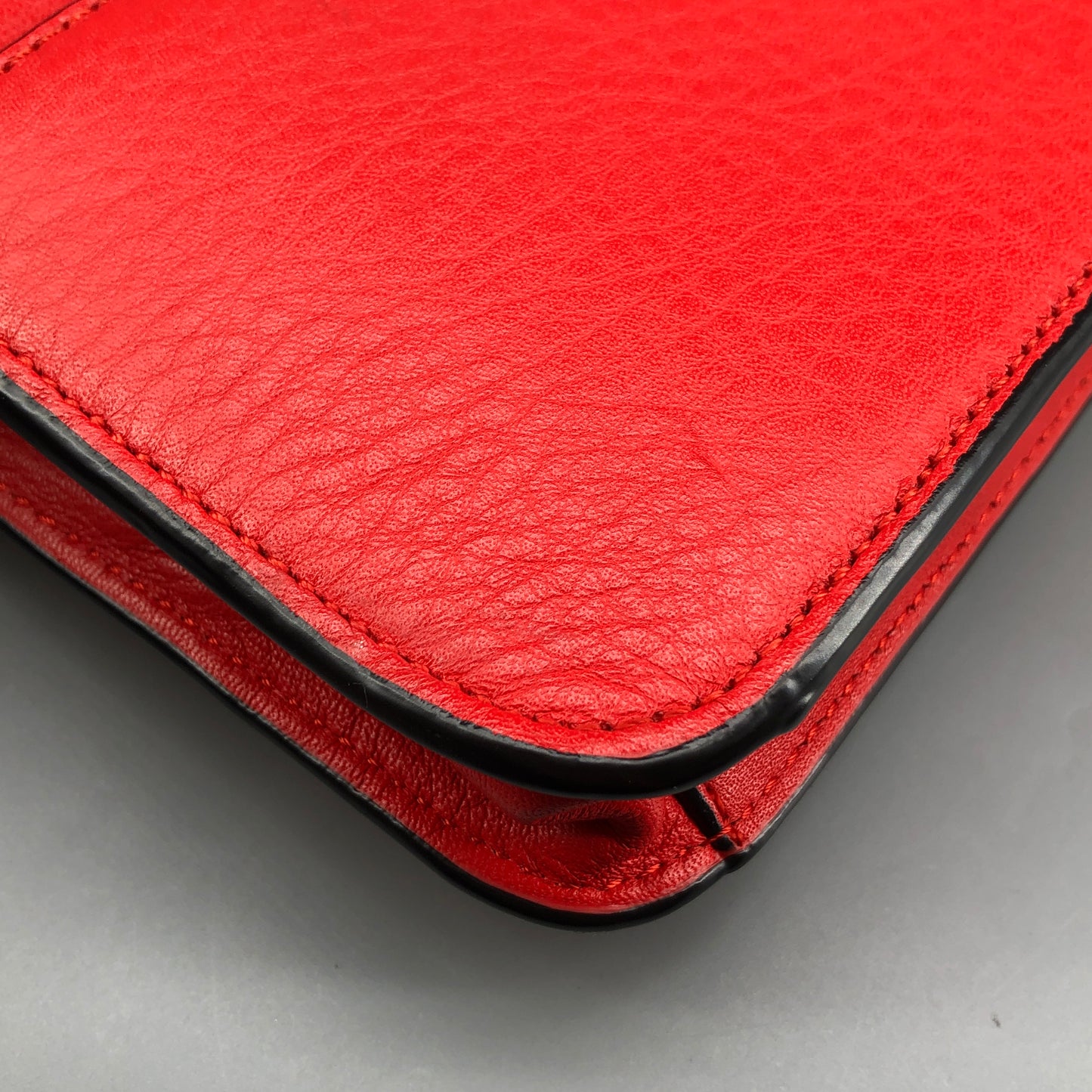 Mackage Red Leather Chevron Metal Logo Flap Crossbody Bag