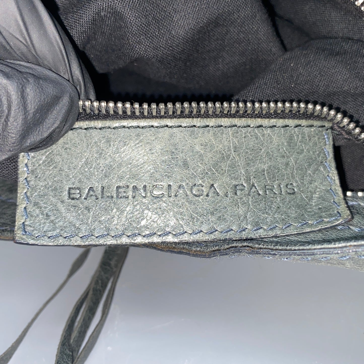 Balenciaga Grey Classic City Handbag Silver‑Tone Metal Hardware