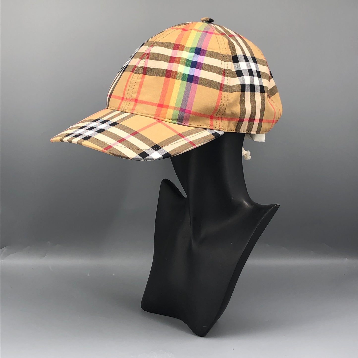 Burberry Vintage Rainbow Check Baseball Cap Size 58cm