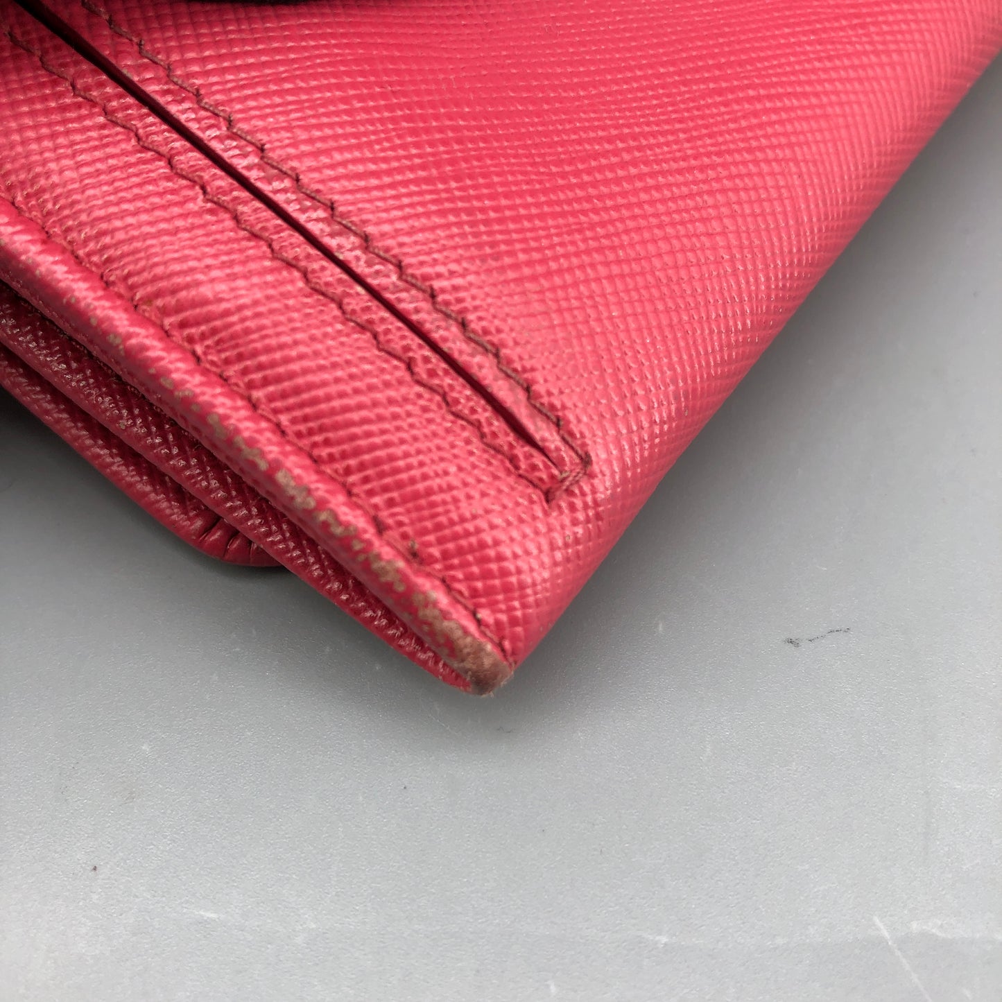 Prada Pink Saffiano Leather Flap Long Wallet