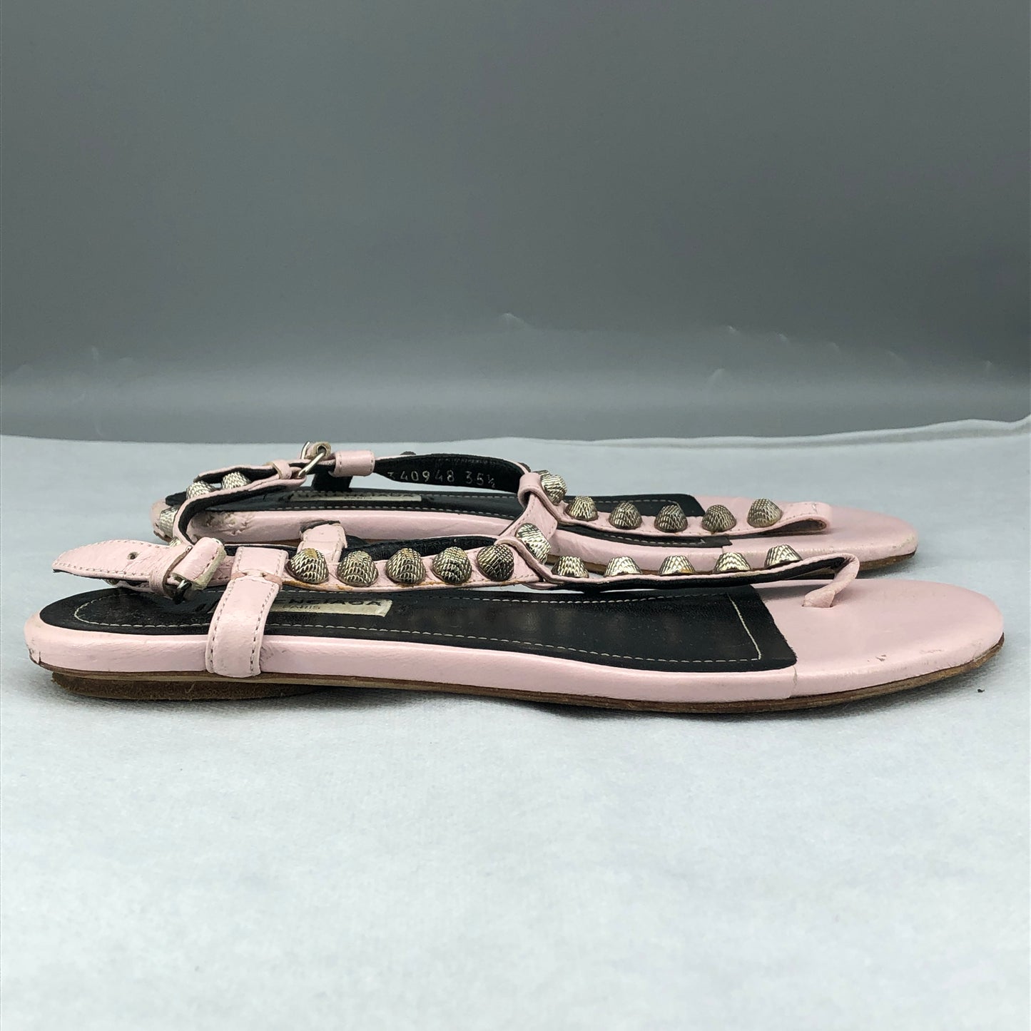 Balenciaga Women's Studded Thong Sandals 35.5 Pink