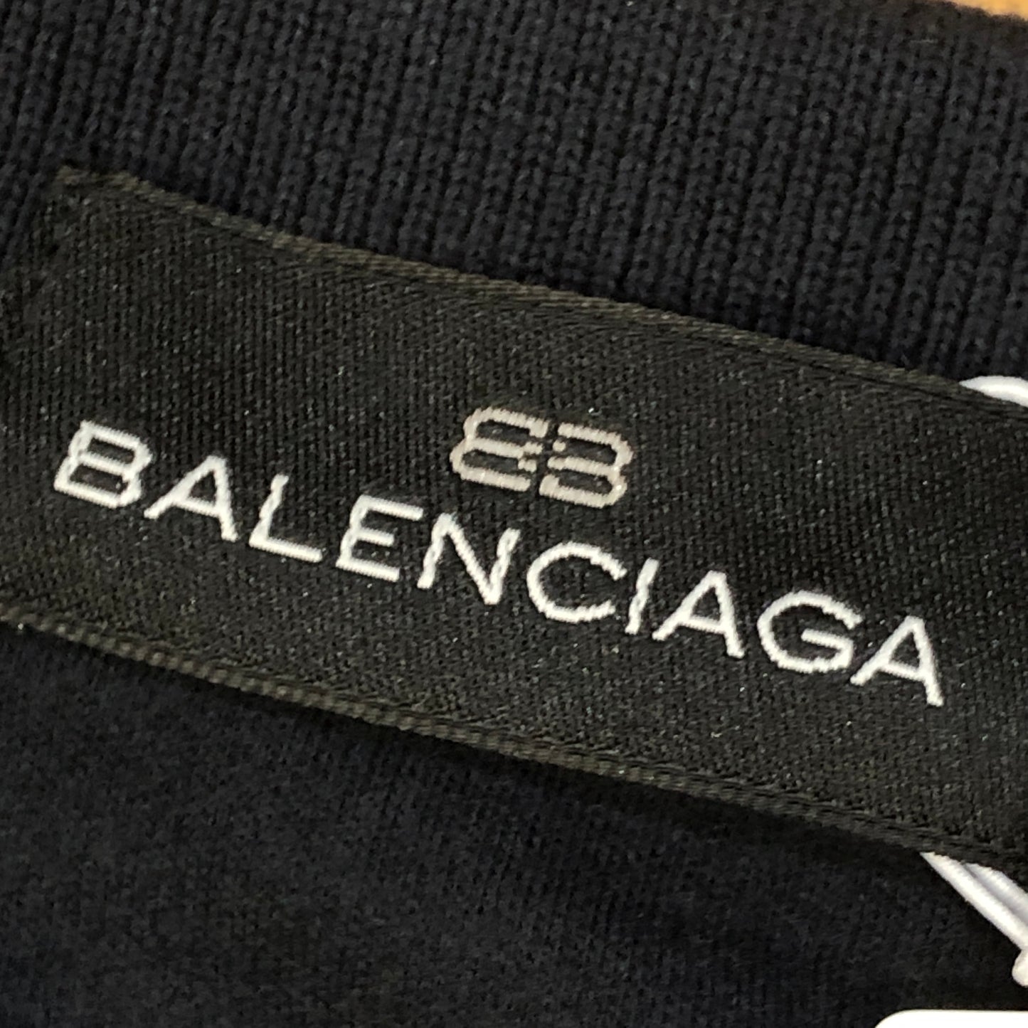 Balenciaga Navy Blue Half Zip Short Sleeve Polo Top Size 6