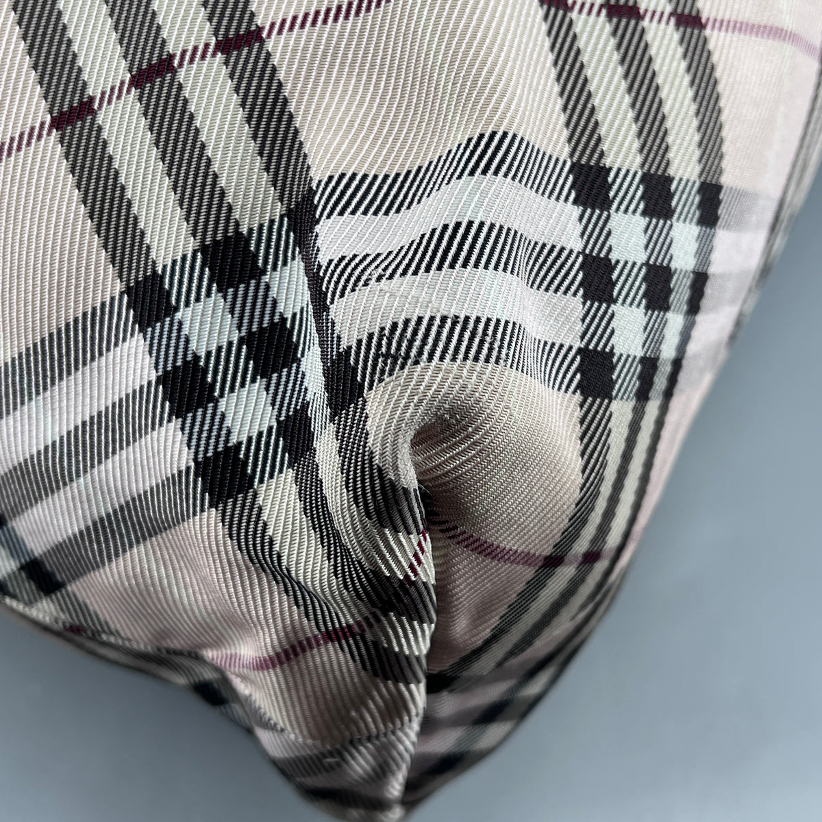 Burberry Beige Black White Check Tote Bag