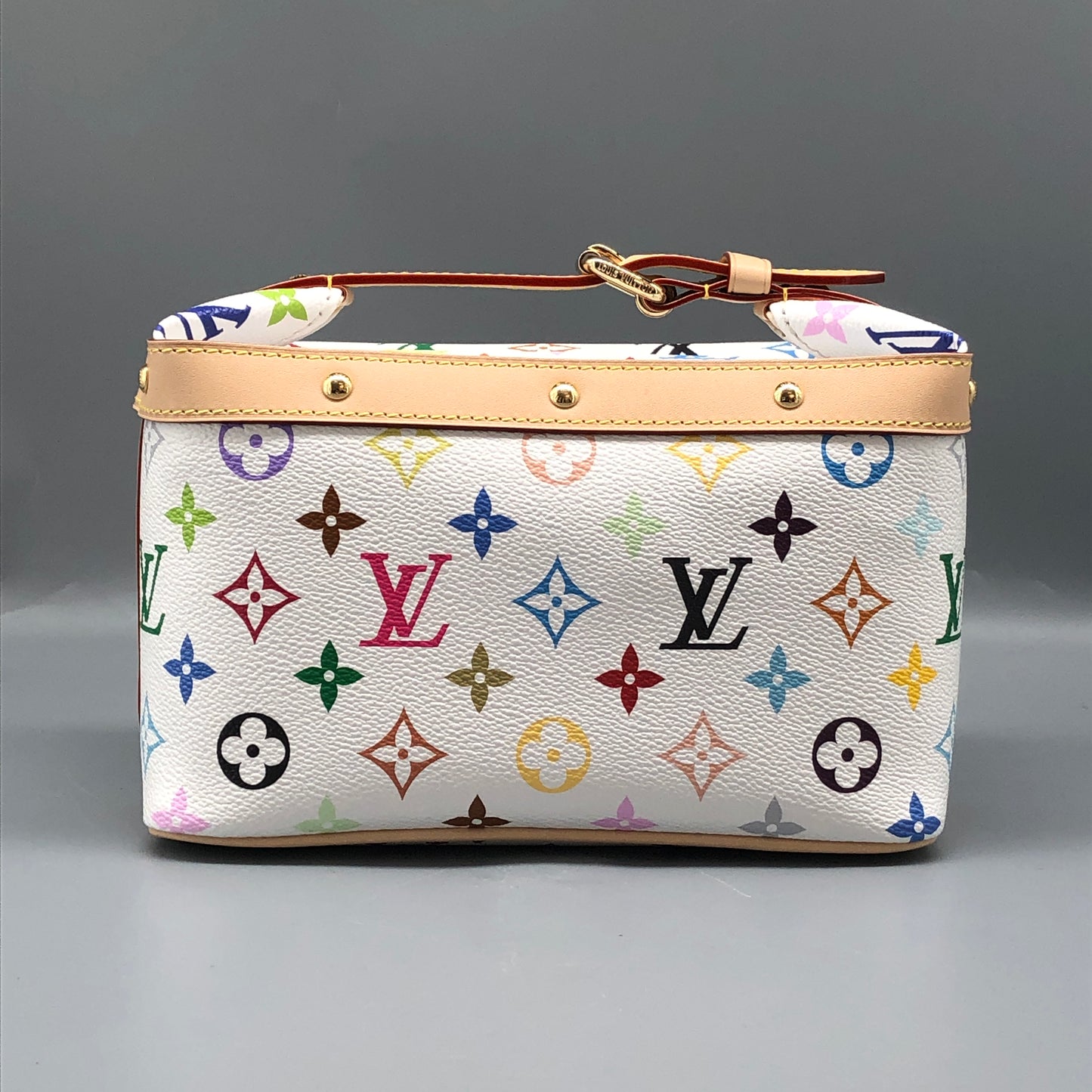 Louis Vuitton x Takashi Murakami White Multicolor Nice Mini Vanity Case Bag