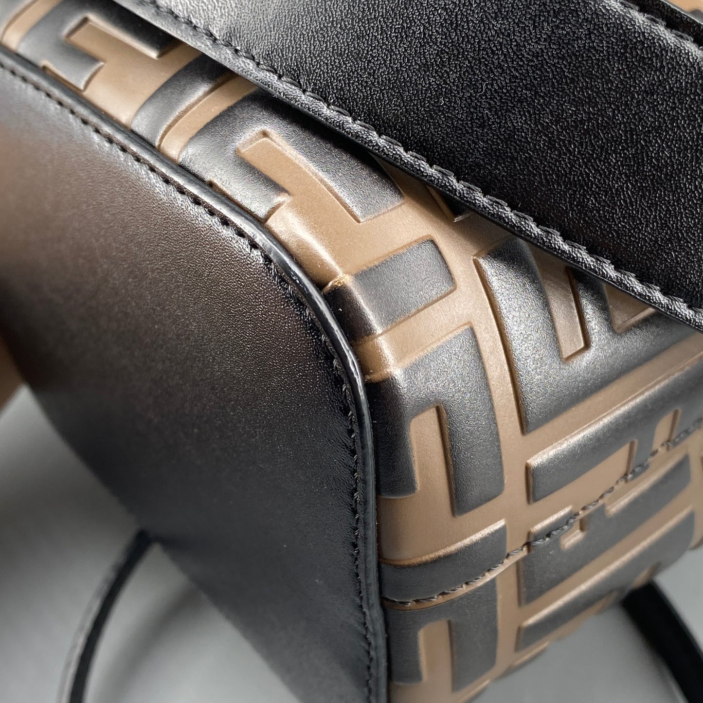 Fendi Brown FF Print Mini Drawstring Bucket Bag