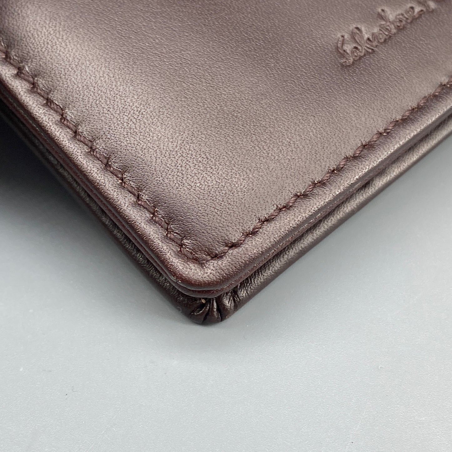 Ferragamo Deep Brown Smooth Leather Bi-fold Short Wallet