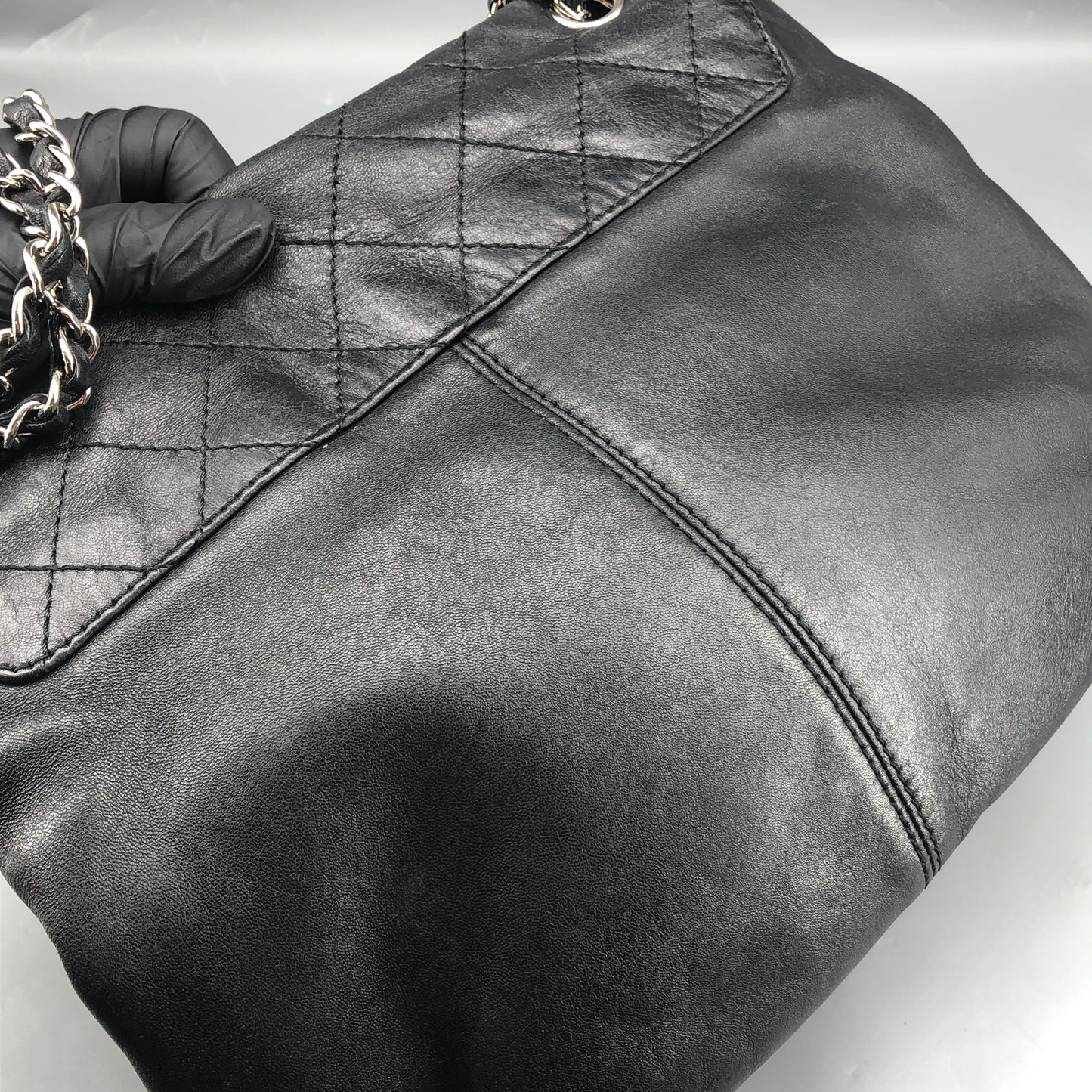 Chanel Lambskin Quilted Large Trianon Messenger Flap Black