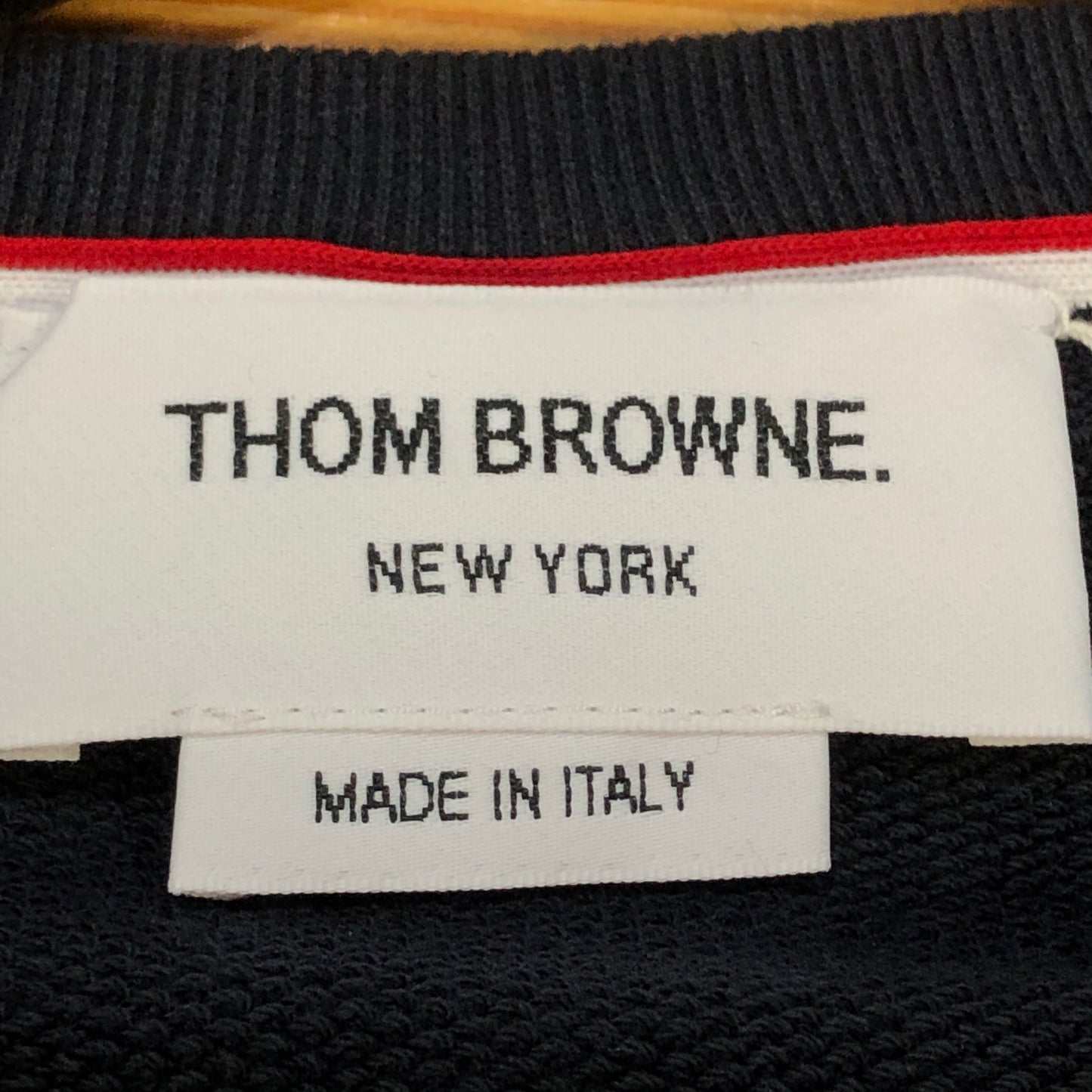 Thom Browne Navy White Piping V‑Neck Long Sleeve Sweater 38