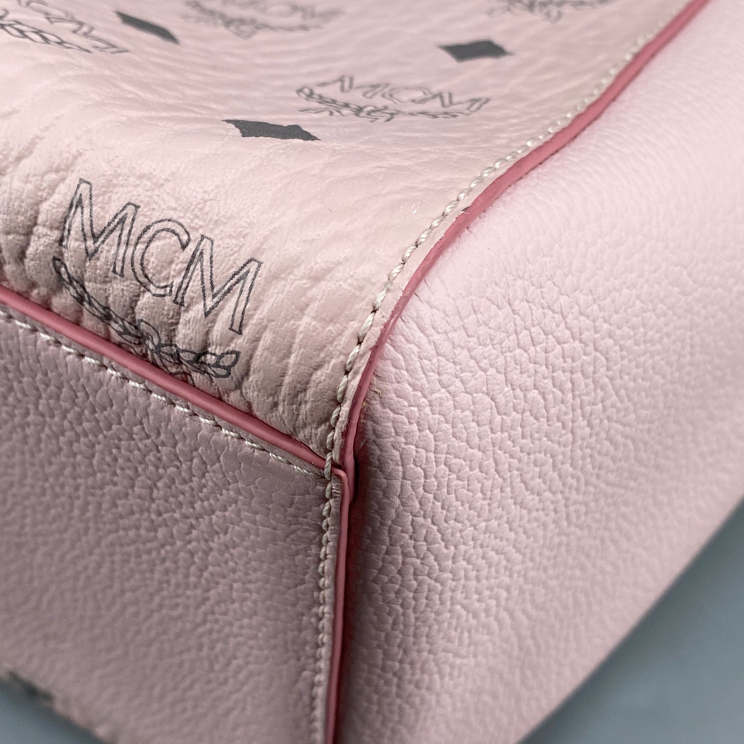 MCM Blush Pink Visetos Medium Tote Bag
