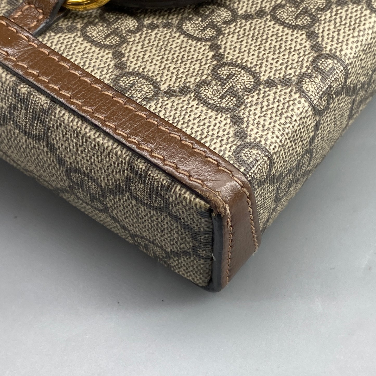 Gucci Beige GG Canvas Horsebit Mini Phone Crossbody Bag
