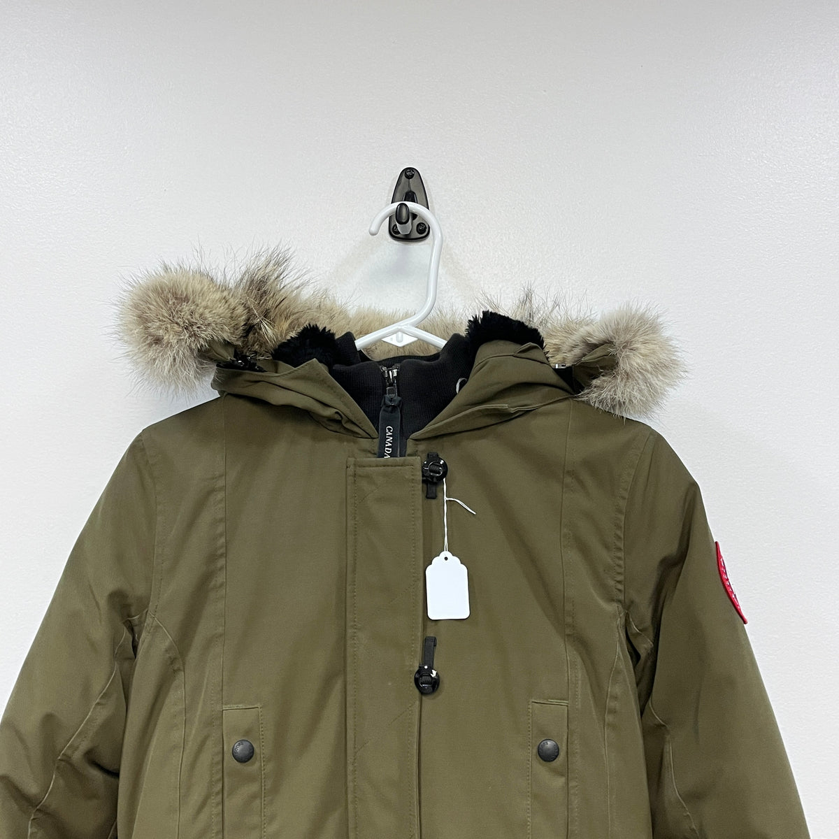 Canada Goose Olive Fur Trim Long Parka Size XS