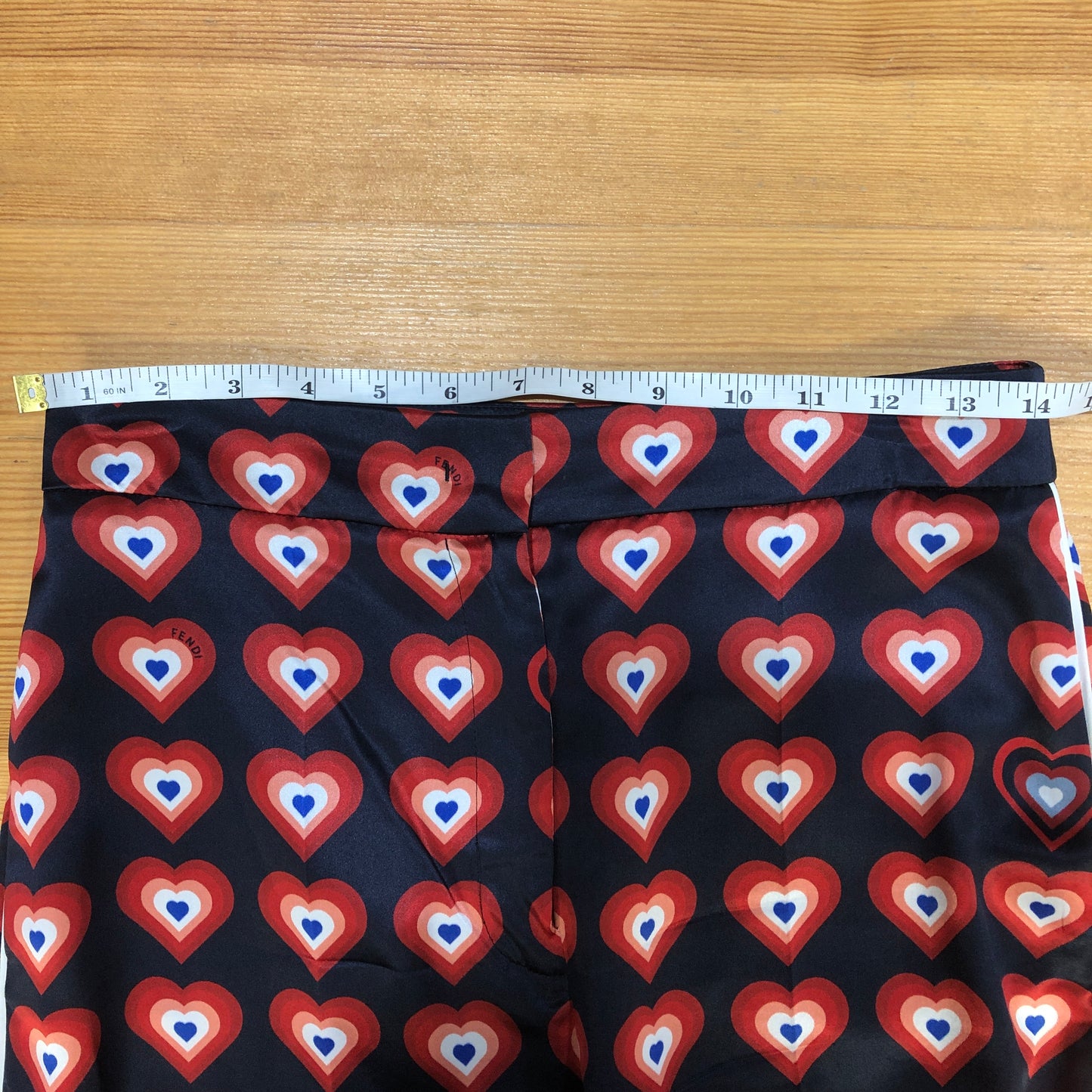 Fendi Heart Print Midi Pencil Pants Size 36