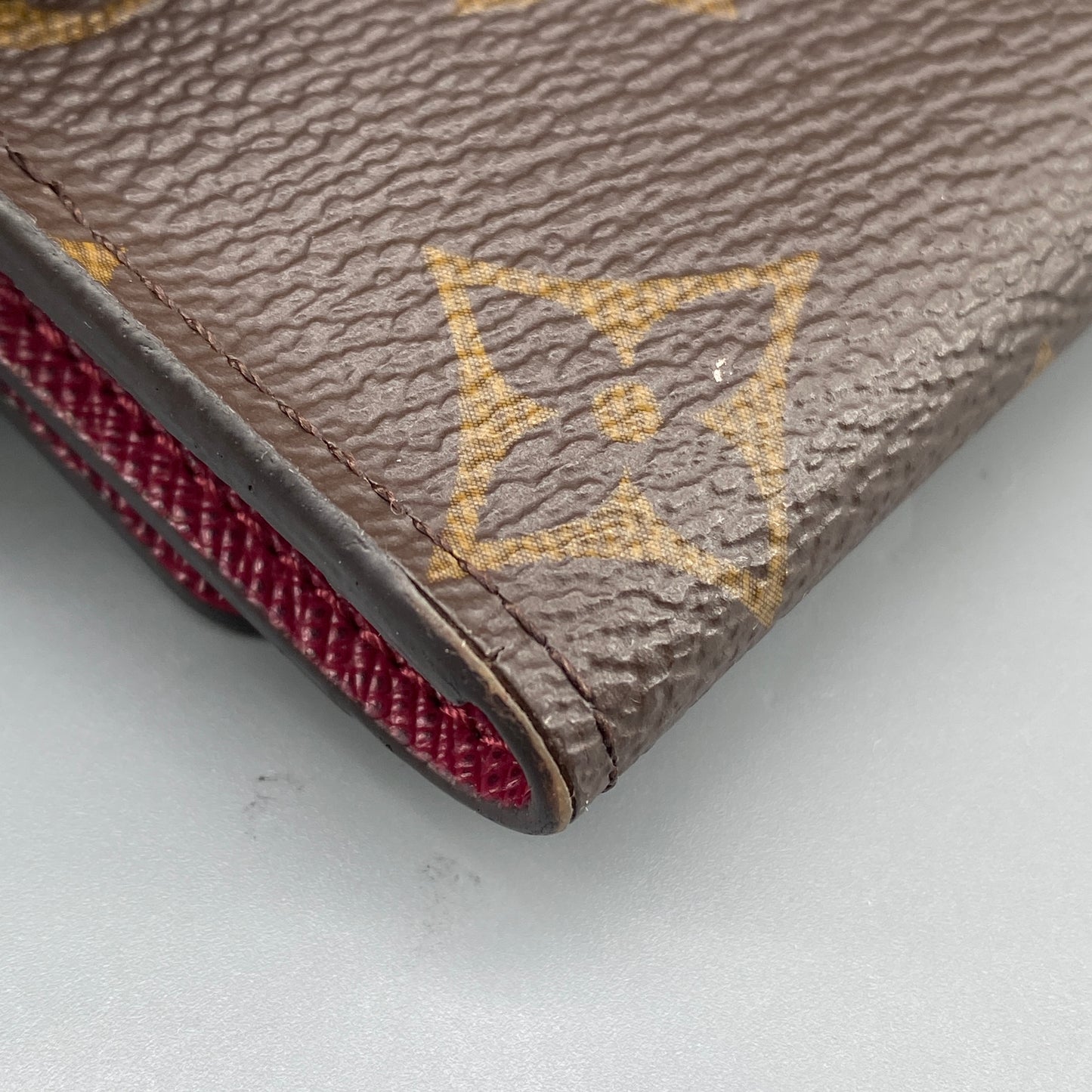LV Monogram Canvas Red Snap Key Case