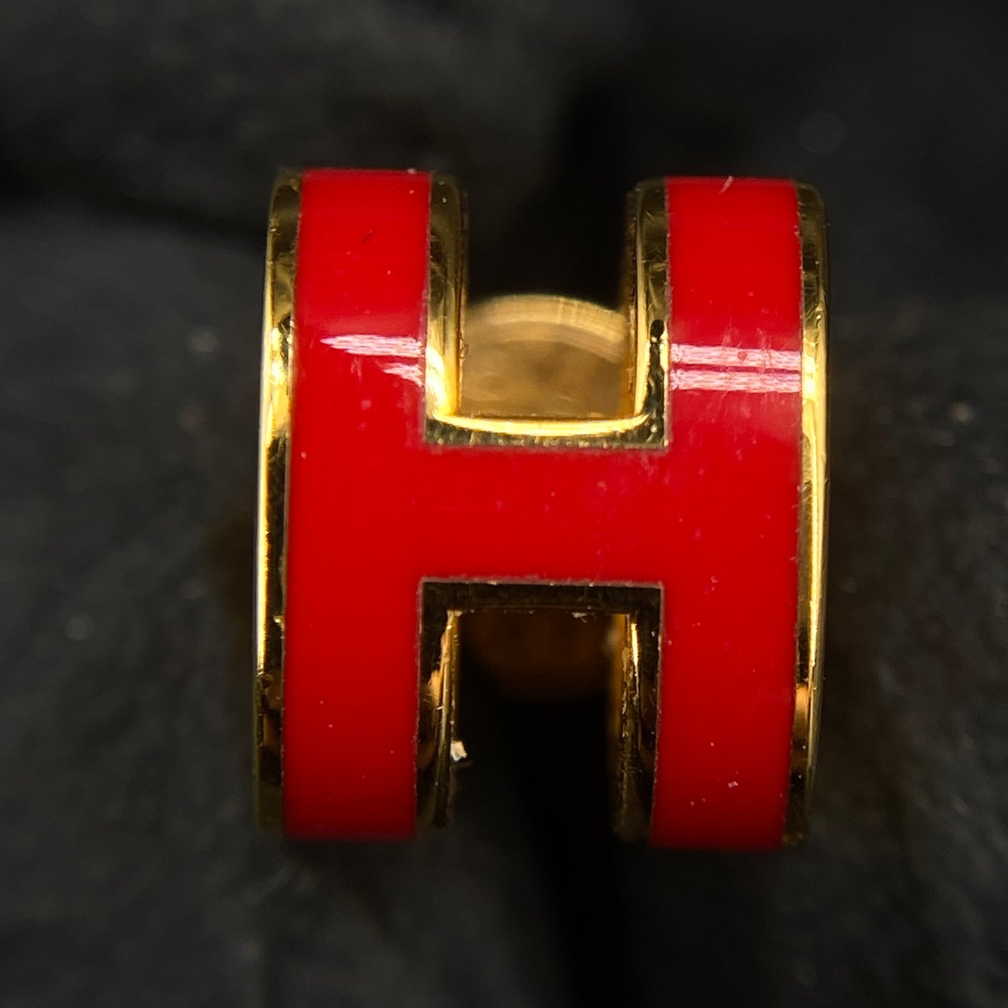 Hermes Red Mini Pop H Earrings