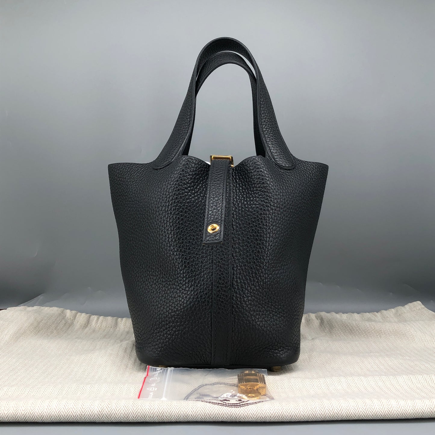 Hermes 2020 Picotin 18 Leather Tote Bag Black